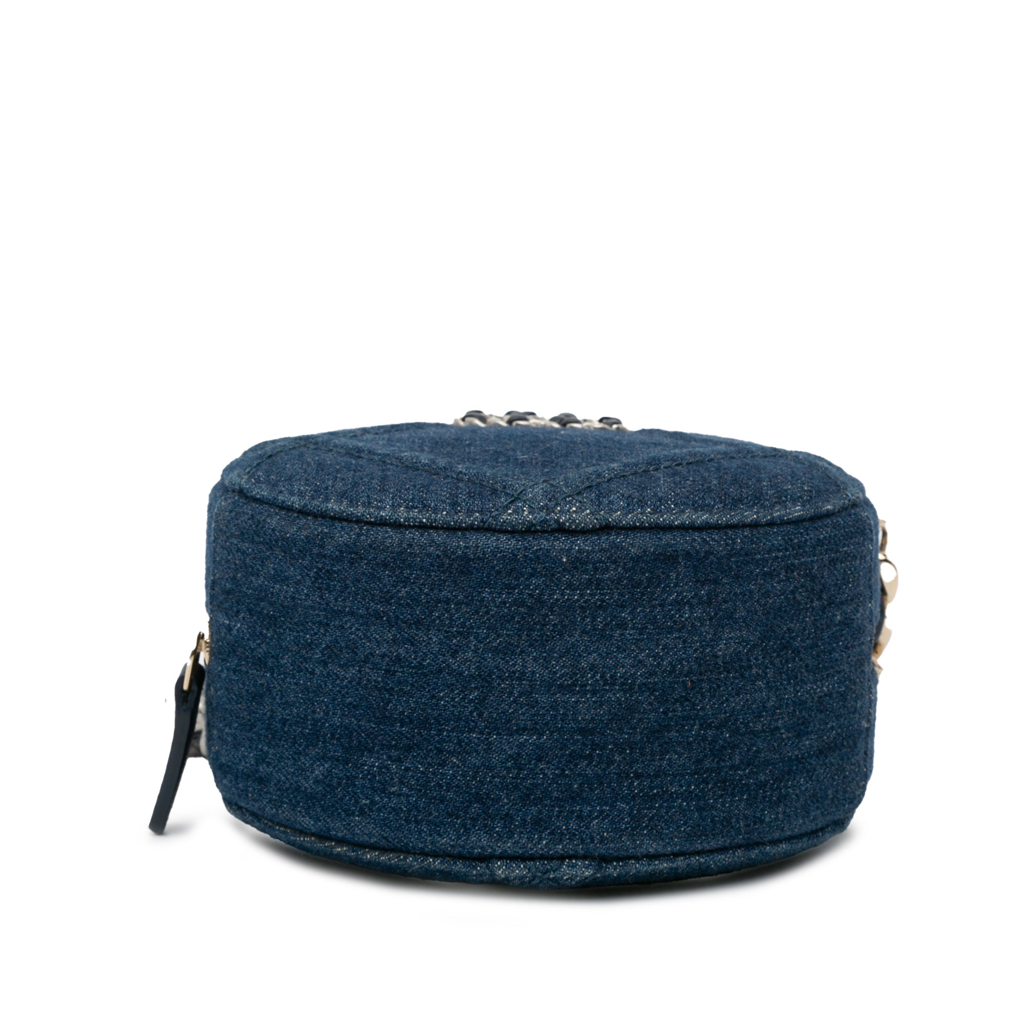 Chanel Denim 19 Round Clutch with Chain - image 4