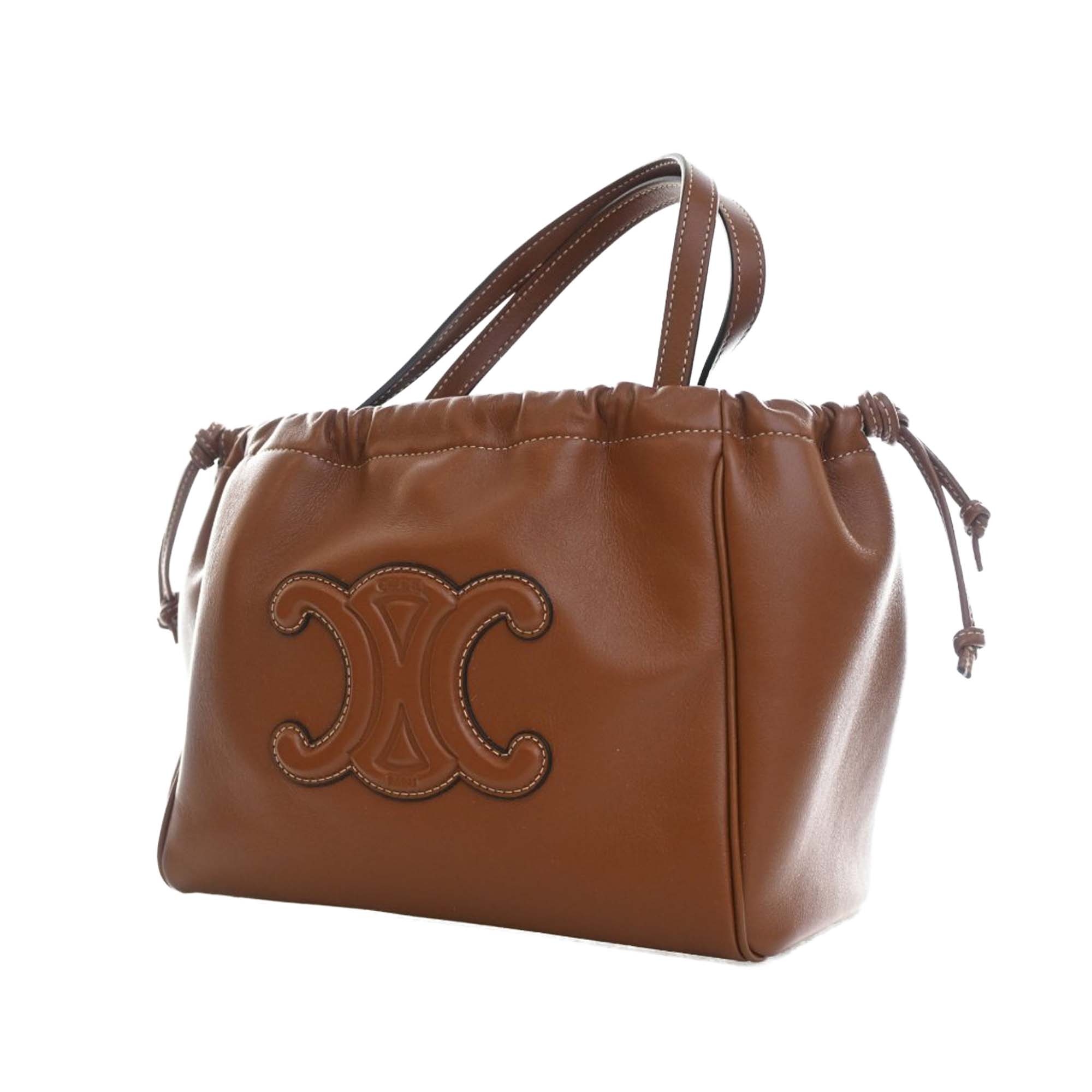Celine Small Calfskin Cuir Triomphe Cabas Drawstring Satchel - image 2