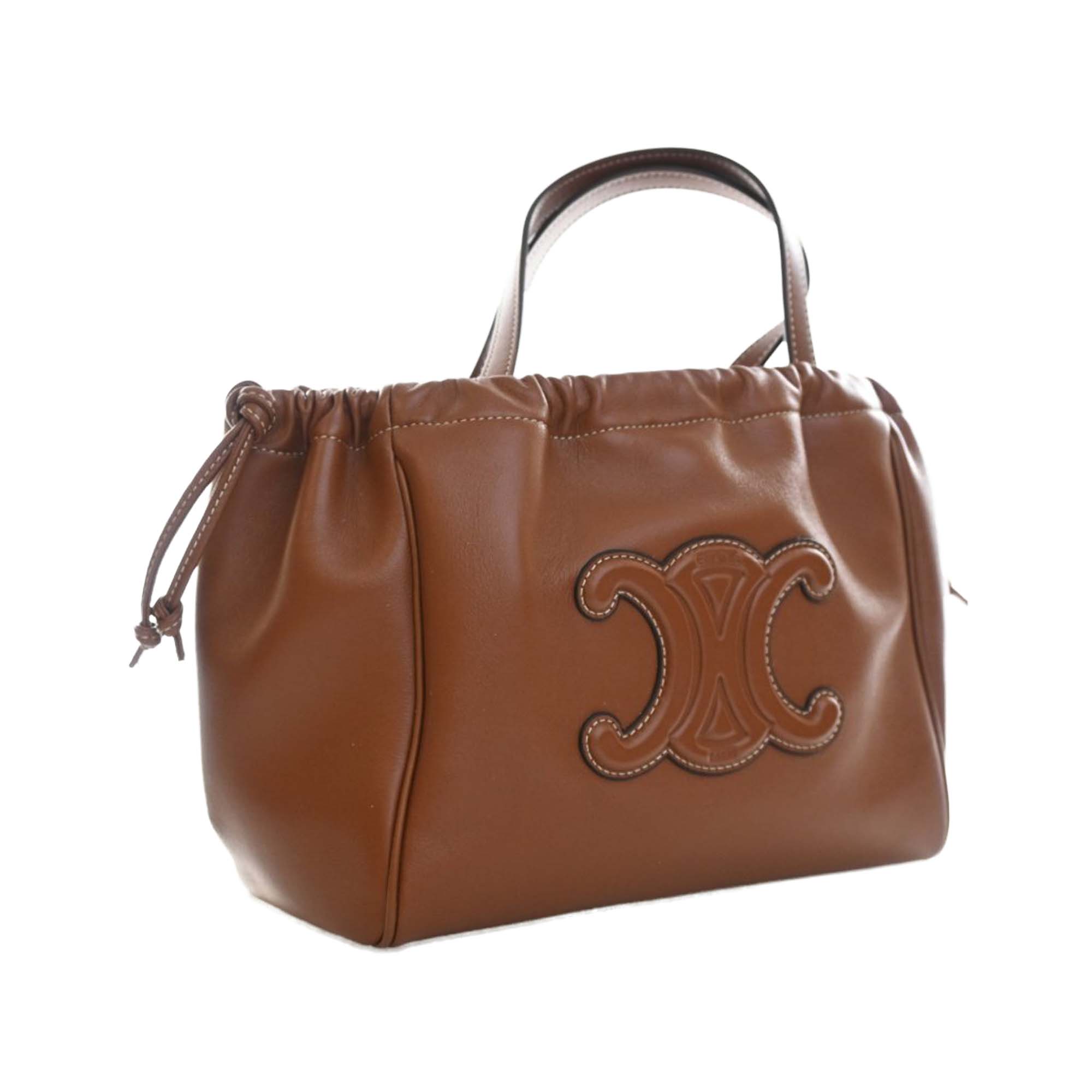 Celine Small Calfskin Cuir Triomphe Cabas Drawstring Satchel - image 3