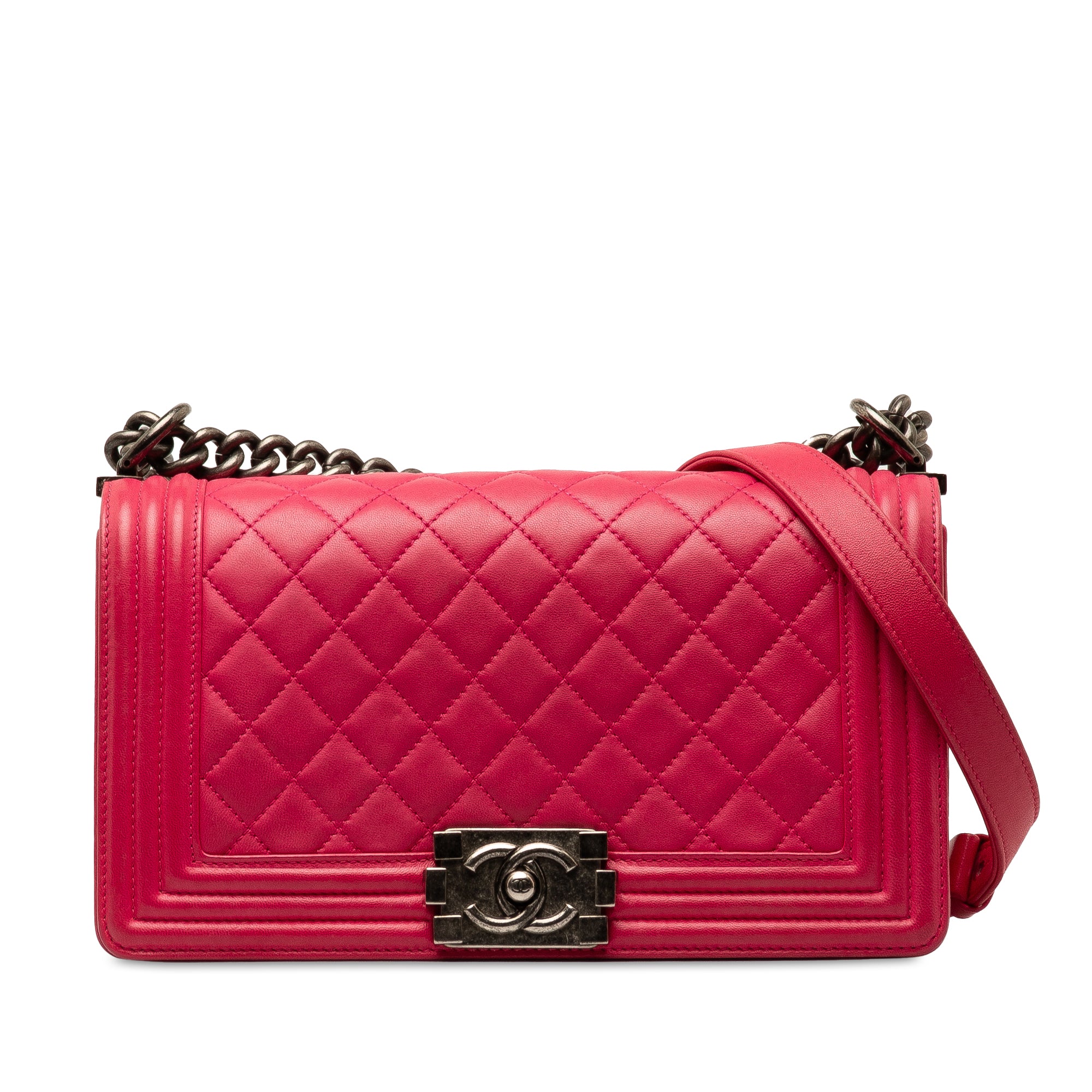 Chanel Old Medium Quilted Lambskin Boy Flap - image 1