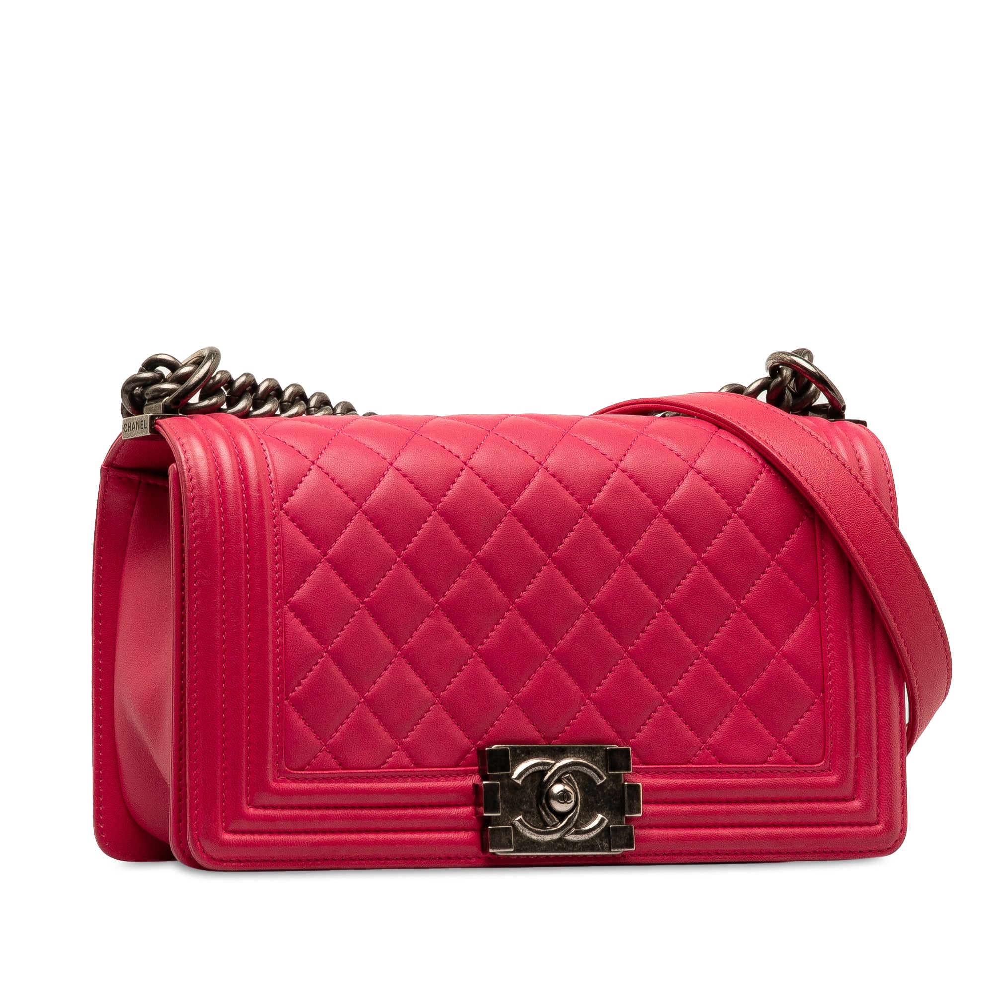 Chanel Old Medium Quilted Lambskin Boy Flap - image 2