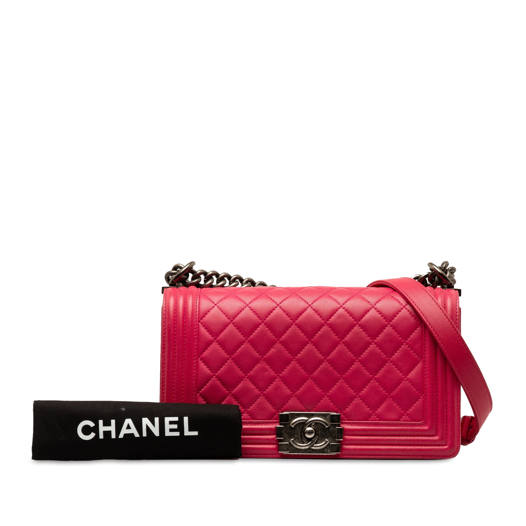 Chanel Old Medium Quilted Lambskin Boy Flap - image 9