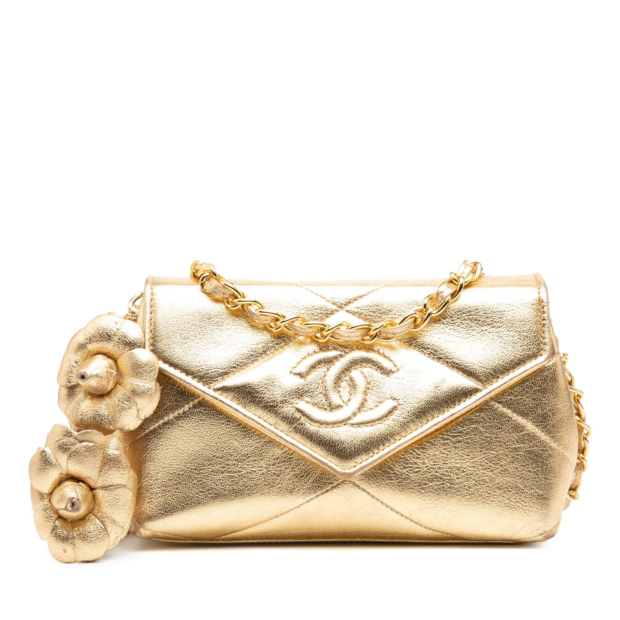 Chanel Mini CC Quilted Calfskin Camellia Crossbody - image 1