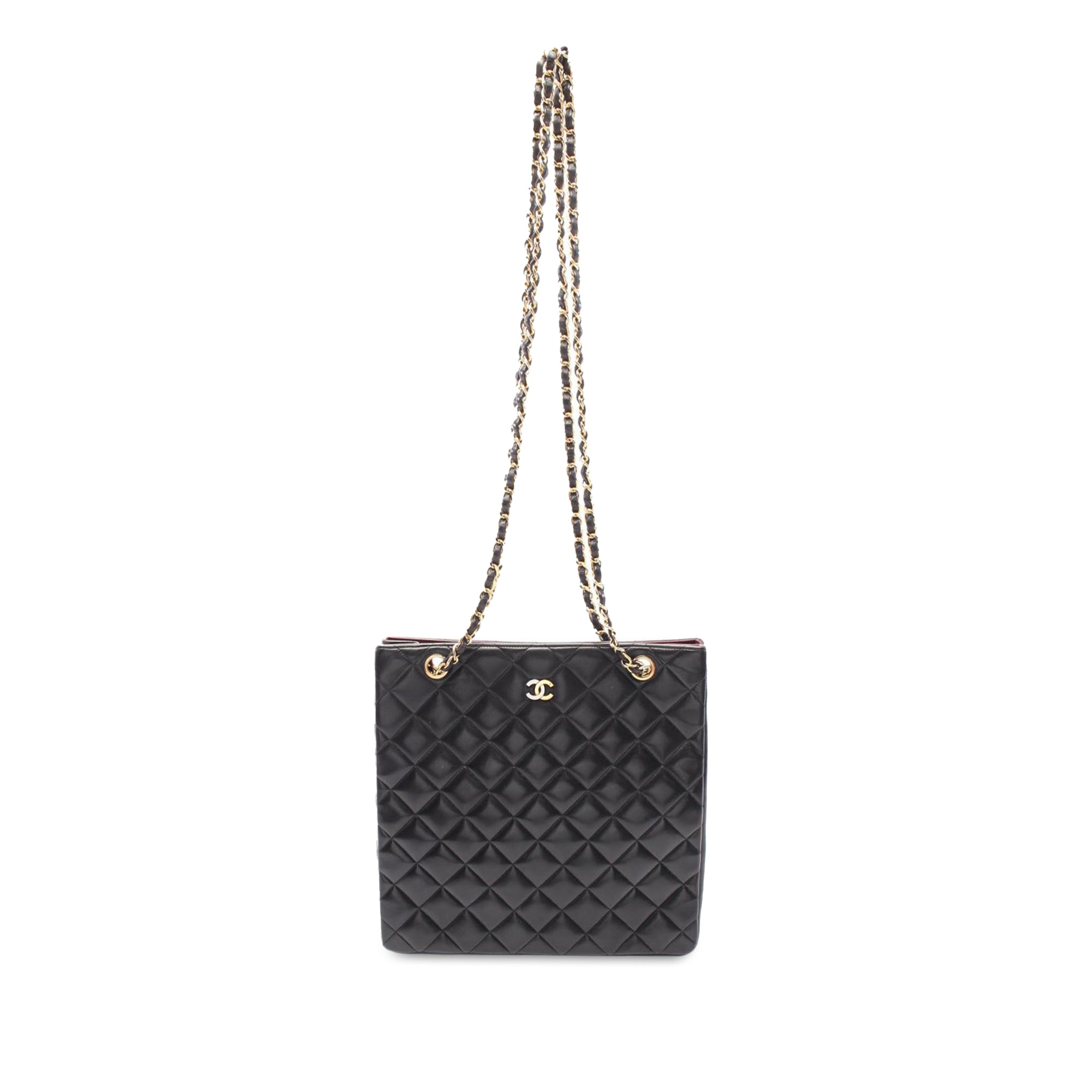Chanel Quilted Lambskin Chain Shopper Tote - image 1