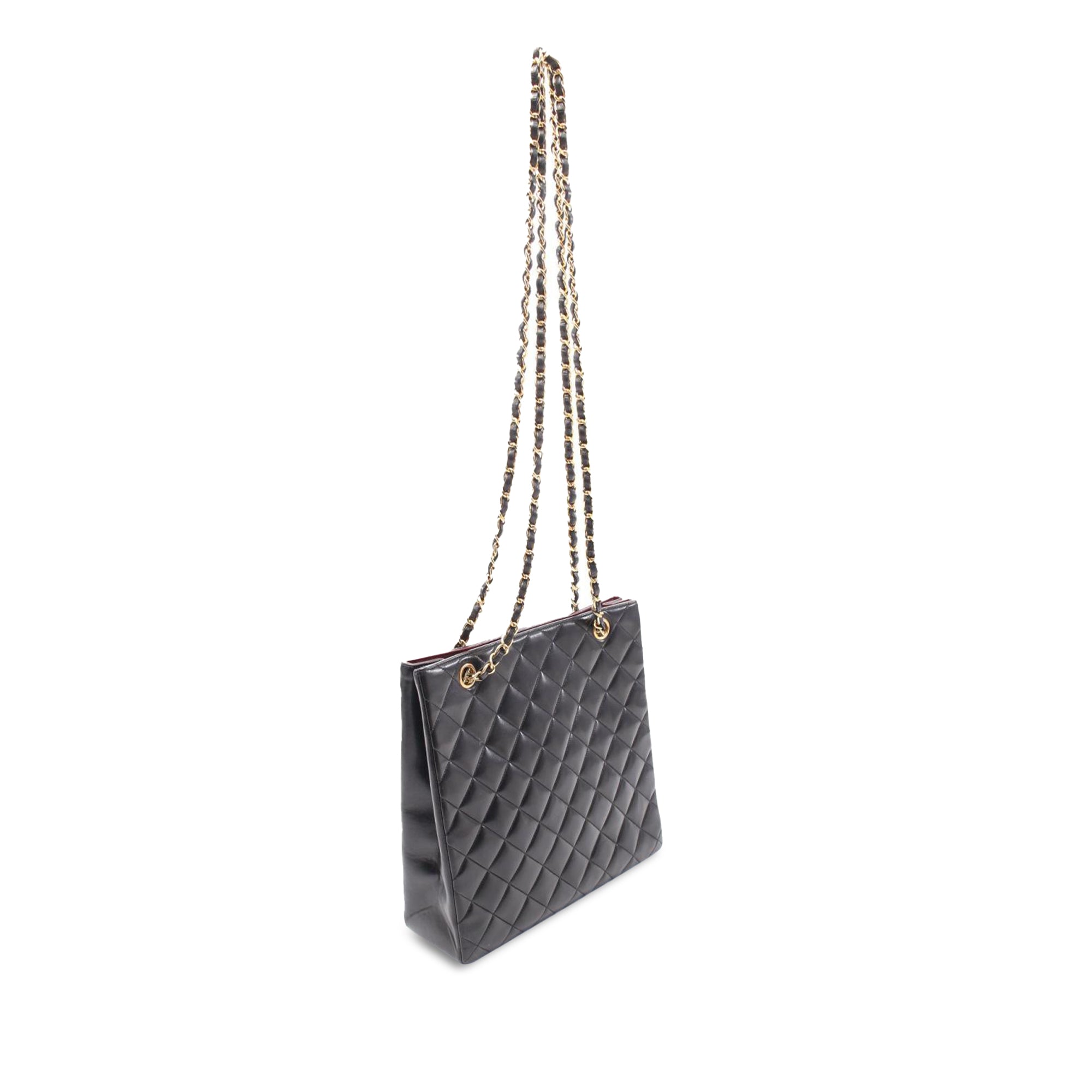 Chanel Quilted Lambskin Chain Shopper Tote - image 2