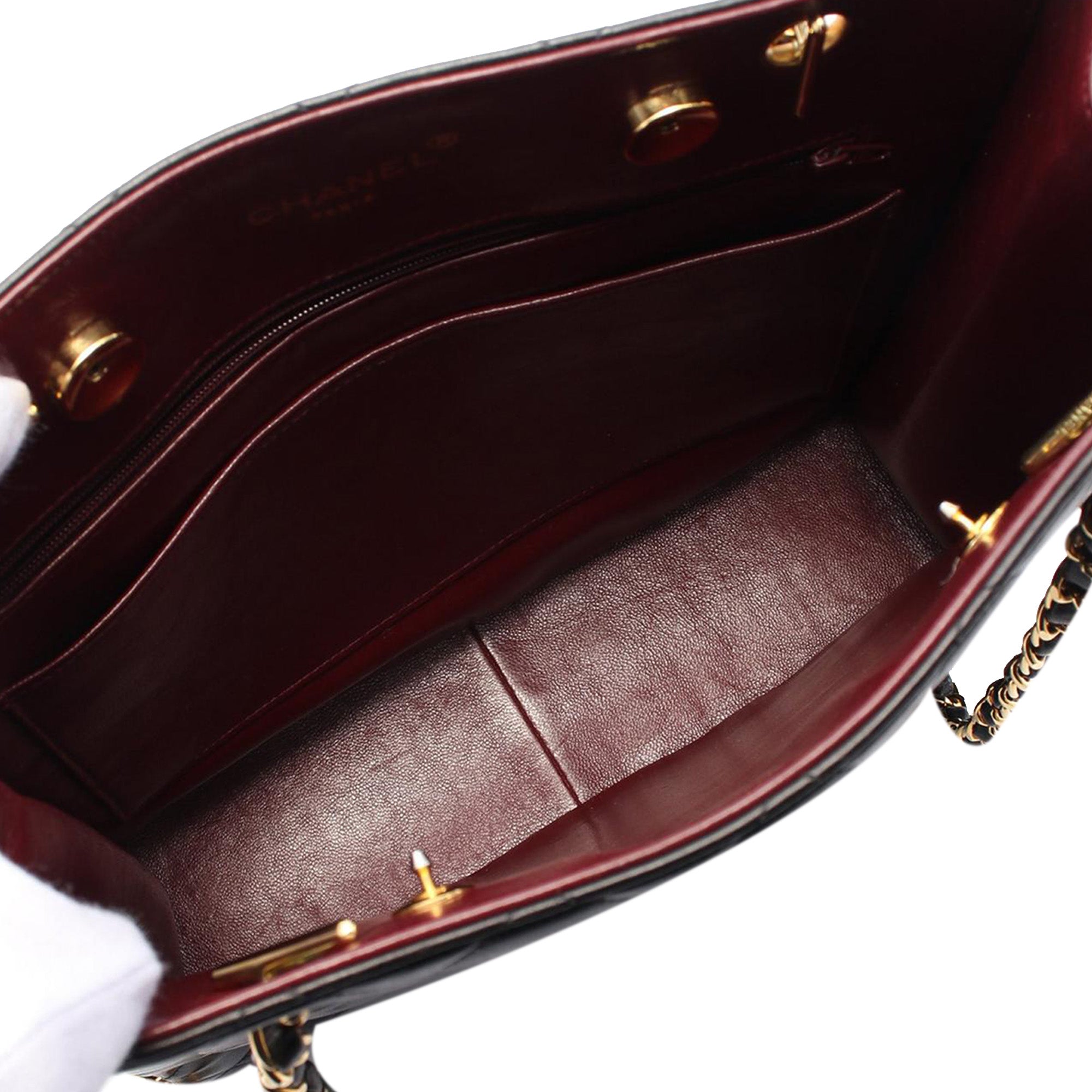 Chanel Quilted Lambskin Chain Shopper Tote - image 3