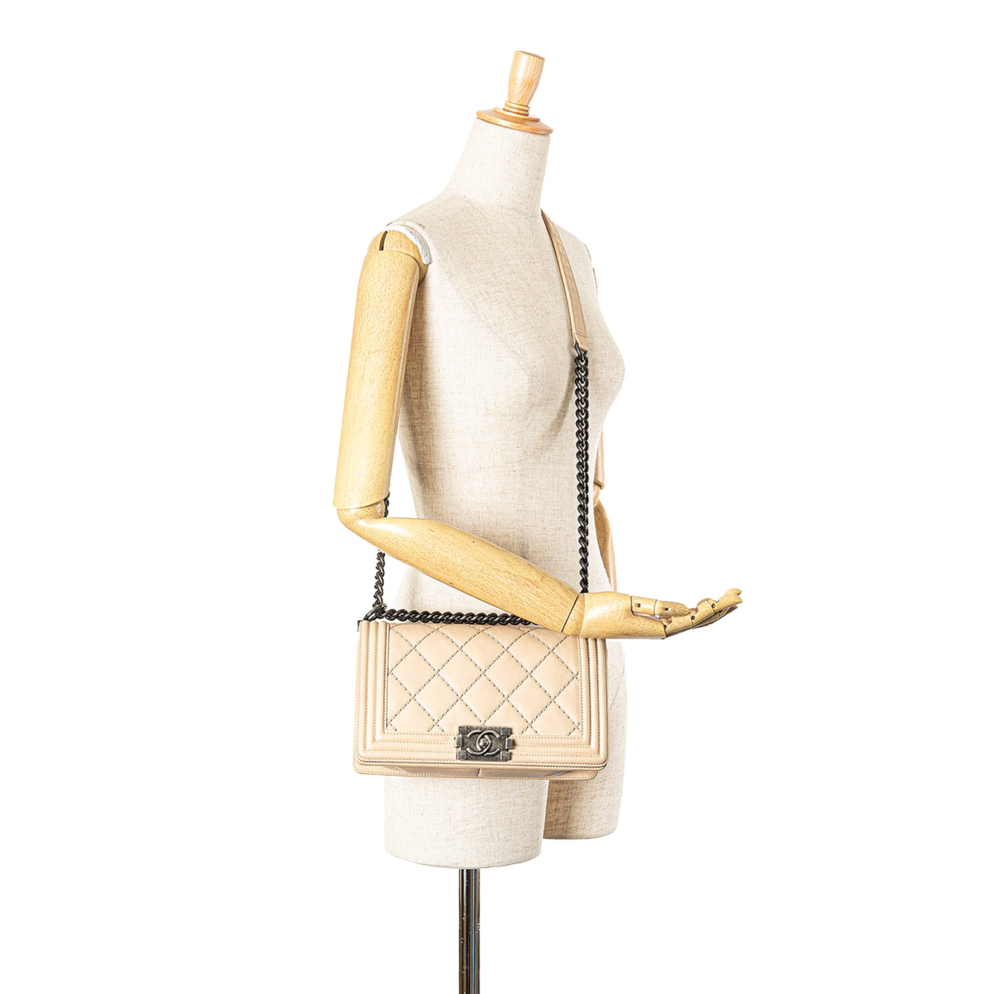 Chanel Old Medium Aged Calfskin Double Stitch Boy Flap - image 10