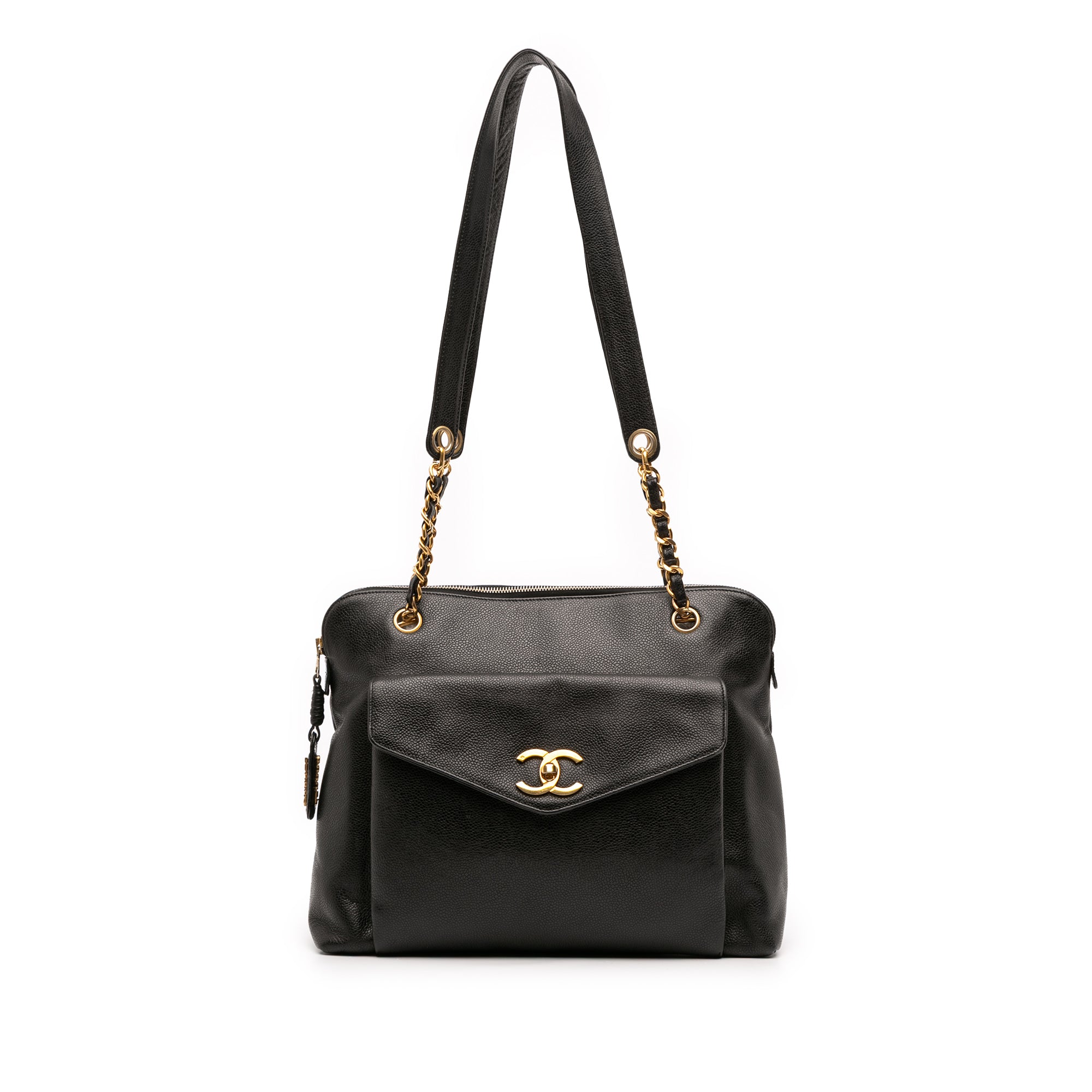 Chanel Caviar Front Pocket Chain Tote - image 1