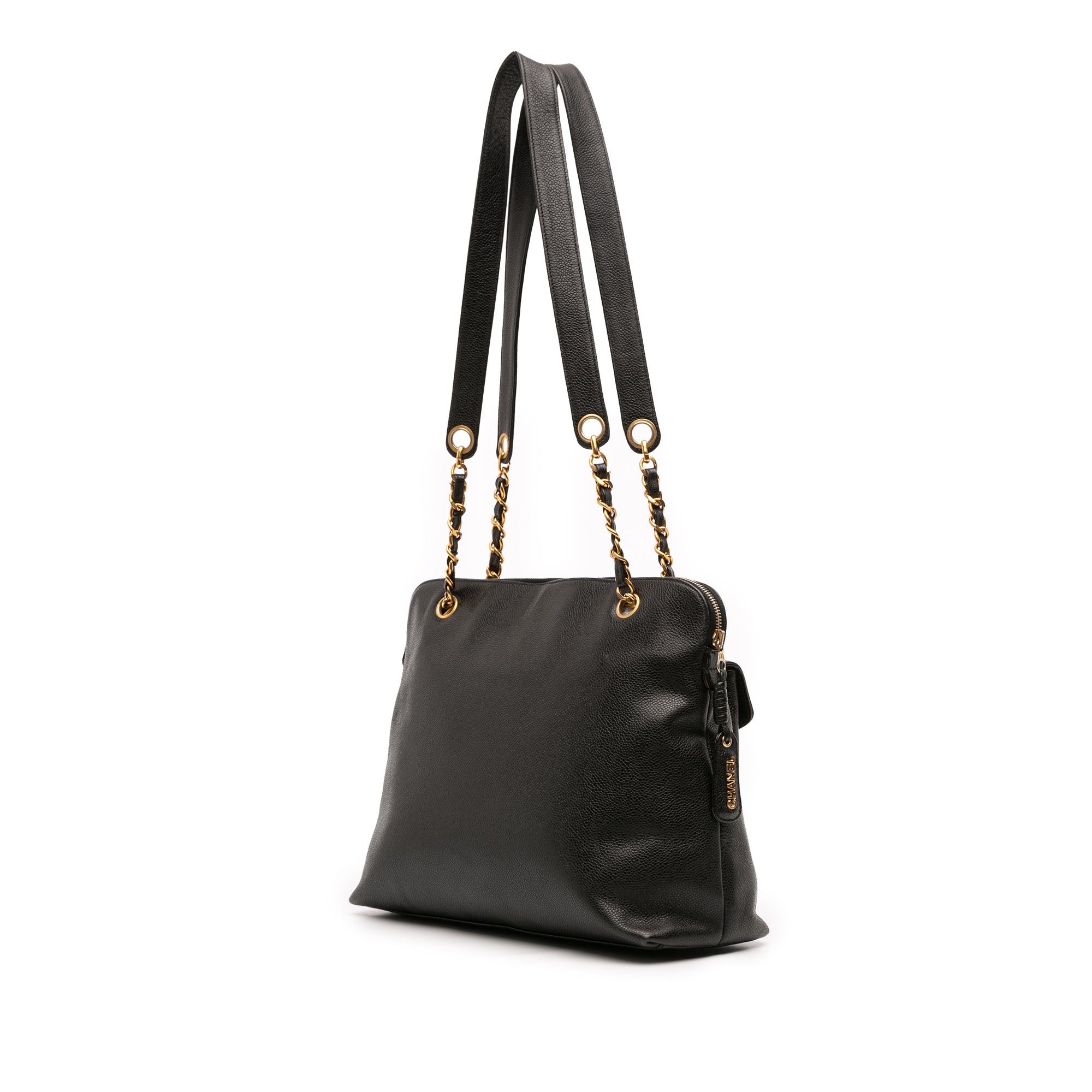 Chanel Caviar Front Pocket Chain Tote - image 2