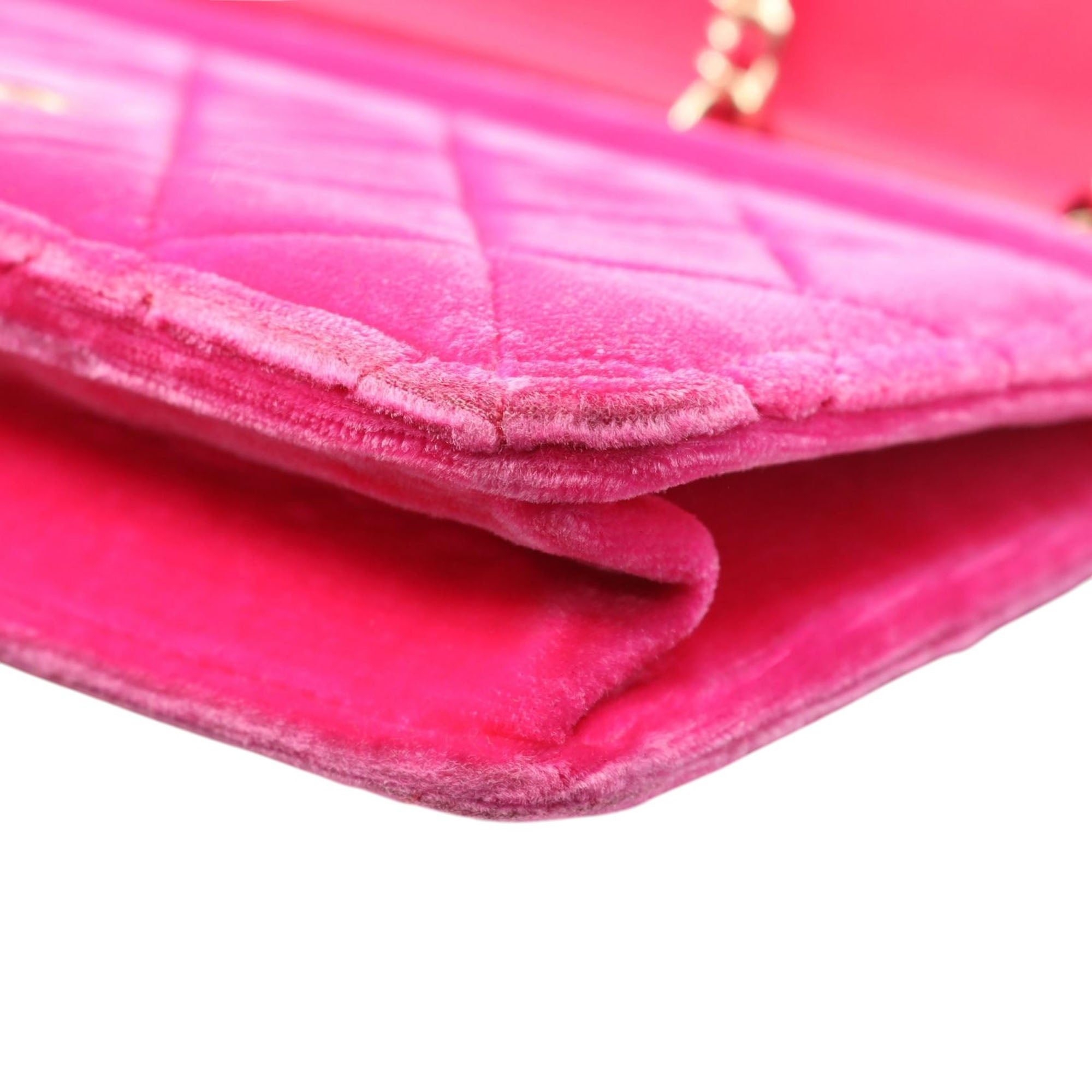 Chanel CC Quilted Velvet Wallet on Chain - image 11