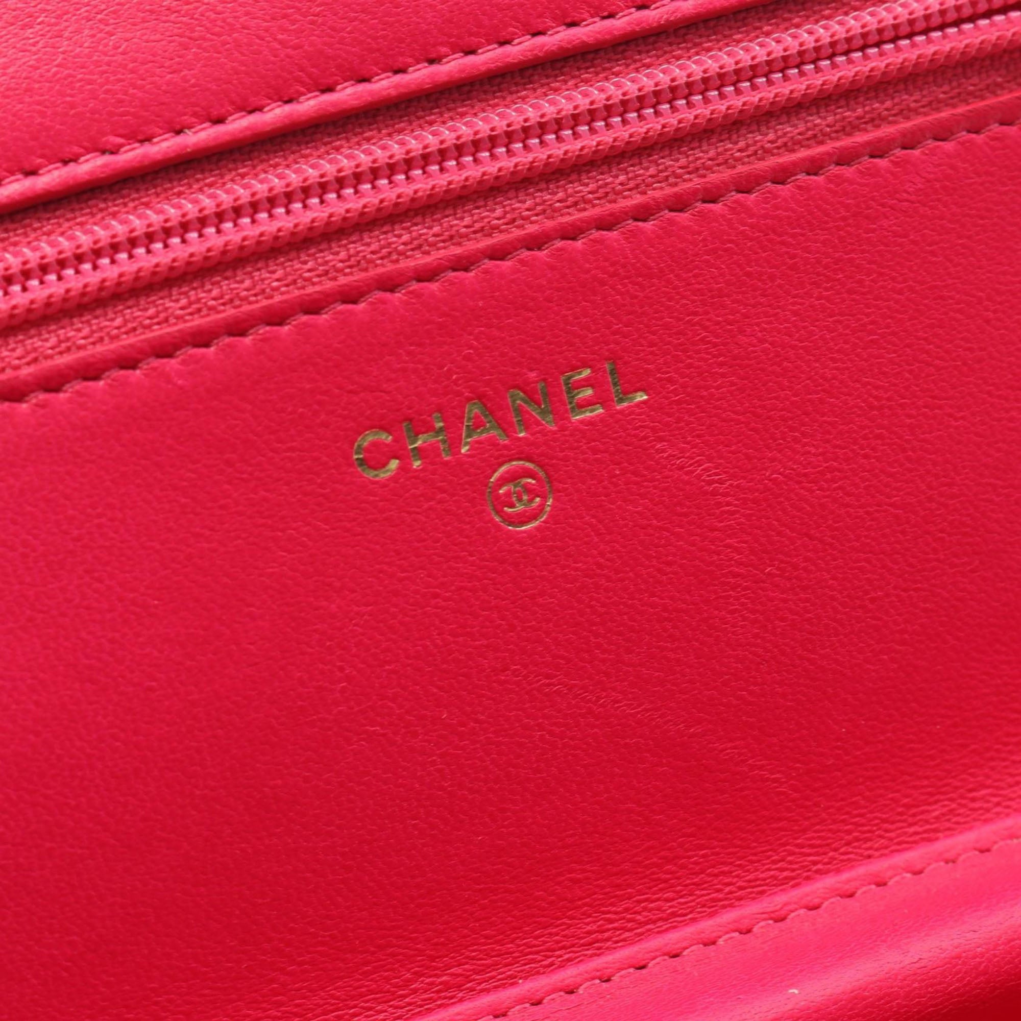 Chanel CC Quilted Velvet Wallet on Chain - image 4