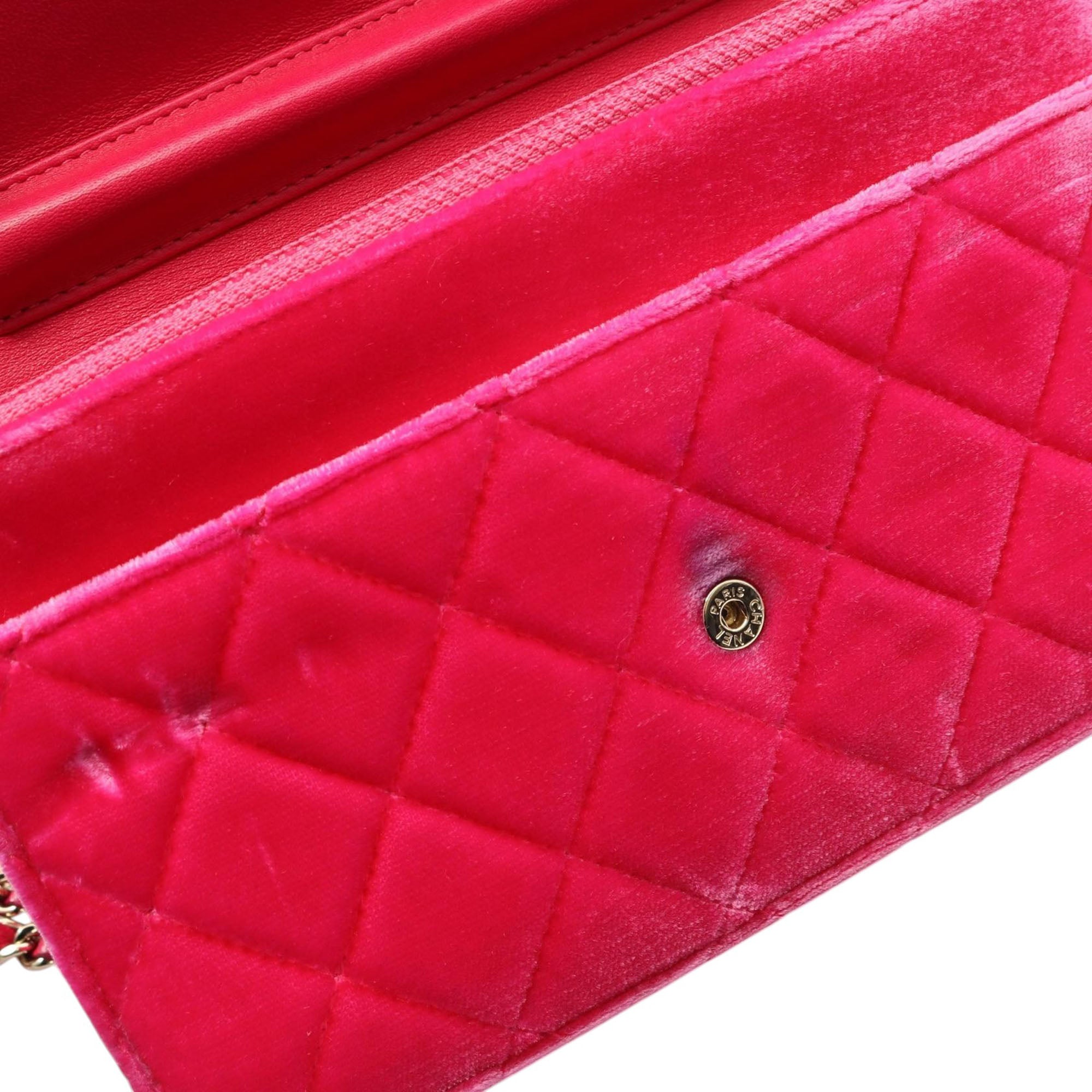 Chanel CC Quilted Velvet Wallet on Chain - image 7