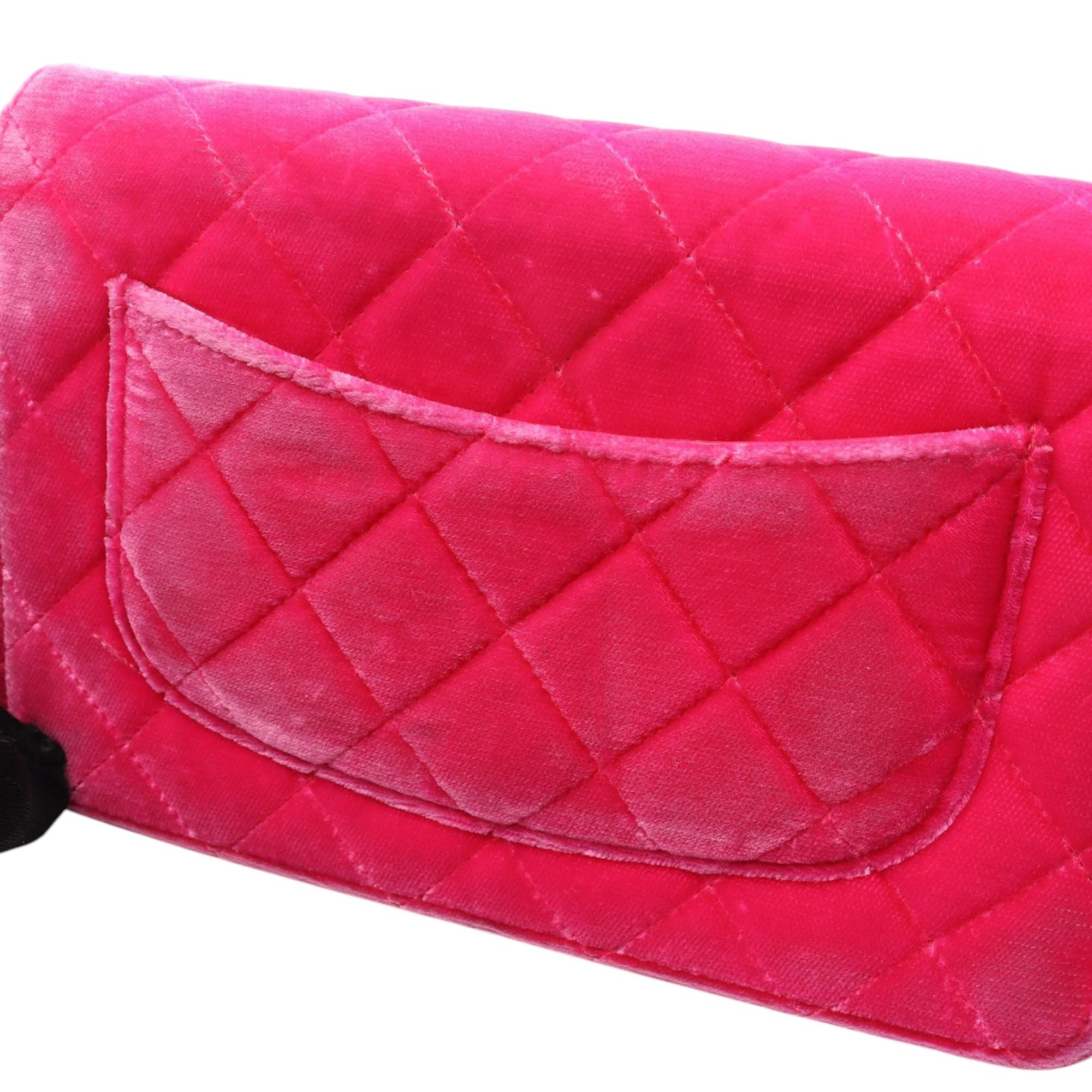 Chanel CC Quilted Velvet Wallet on Chain - image 9