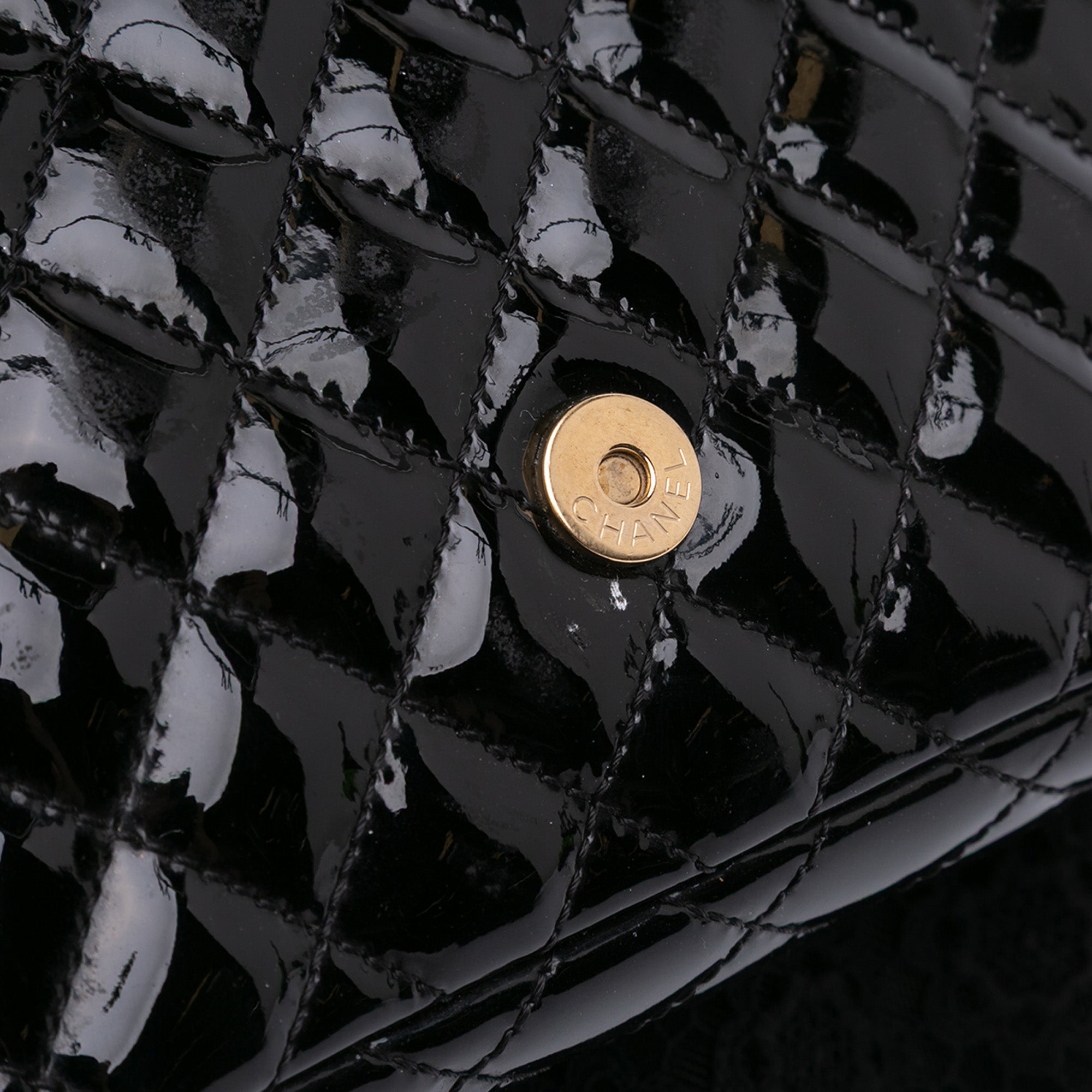 Chanel Mini Patent Lace Kiss Lock Flap Double Bag - image 10