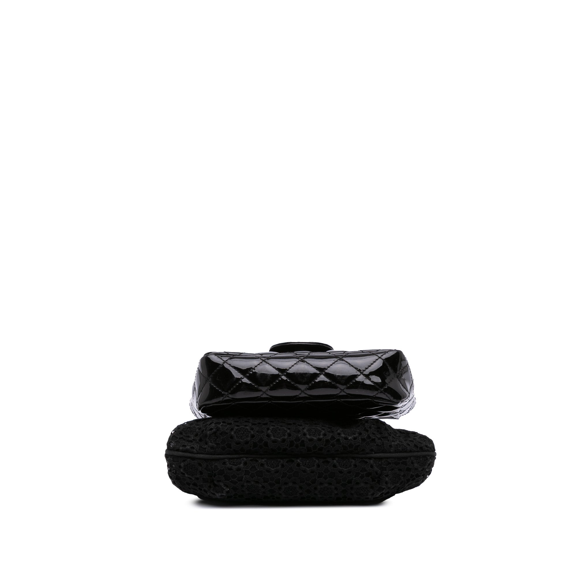 Chanel Mini Patent Lace Kiss Lock Flap Double Bag - image 3