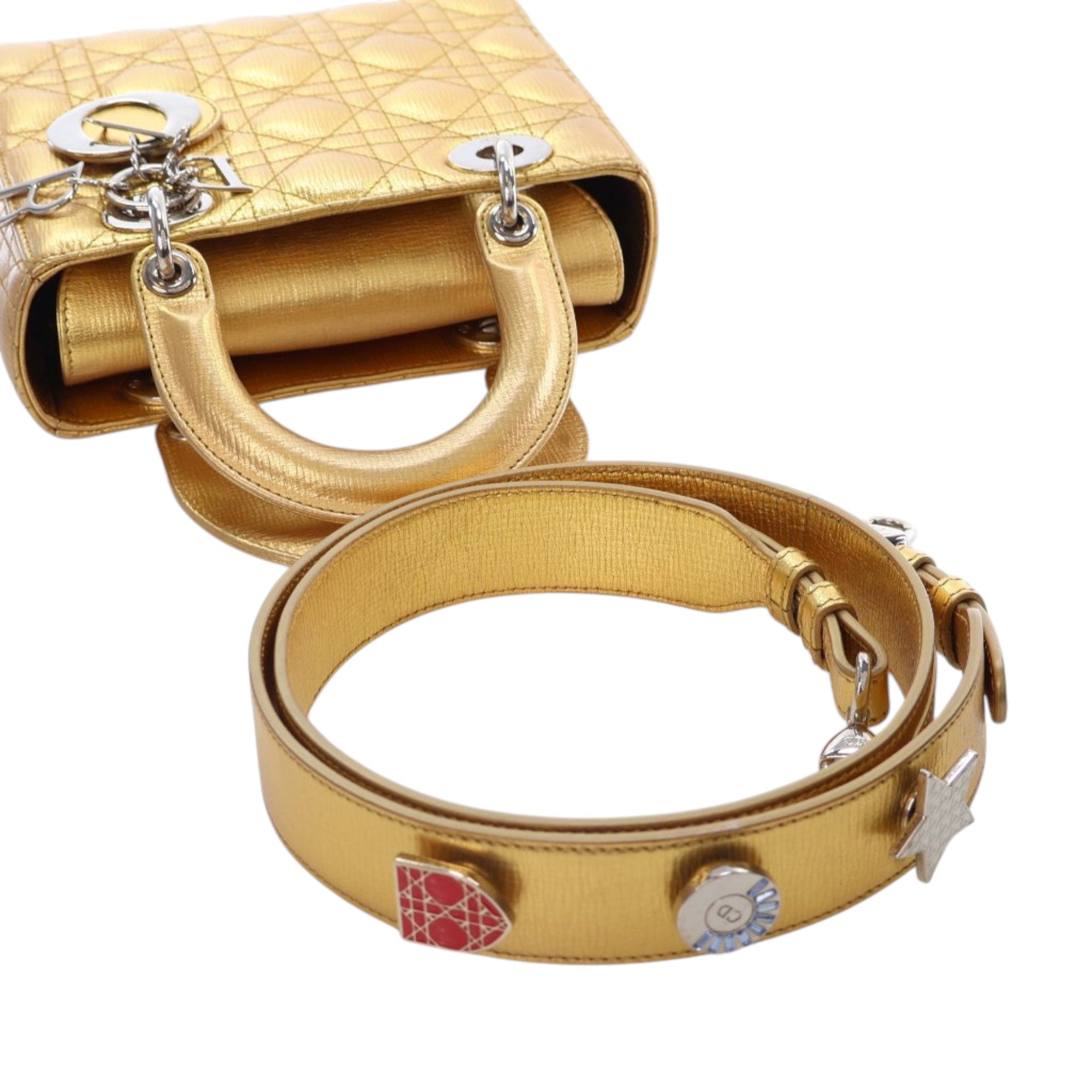 Dior Small Metallic Grained Calfskin Cannage My ABCDior Lady Dior - image 14