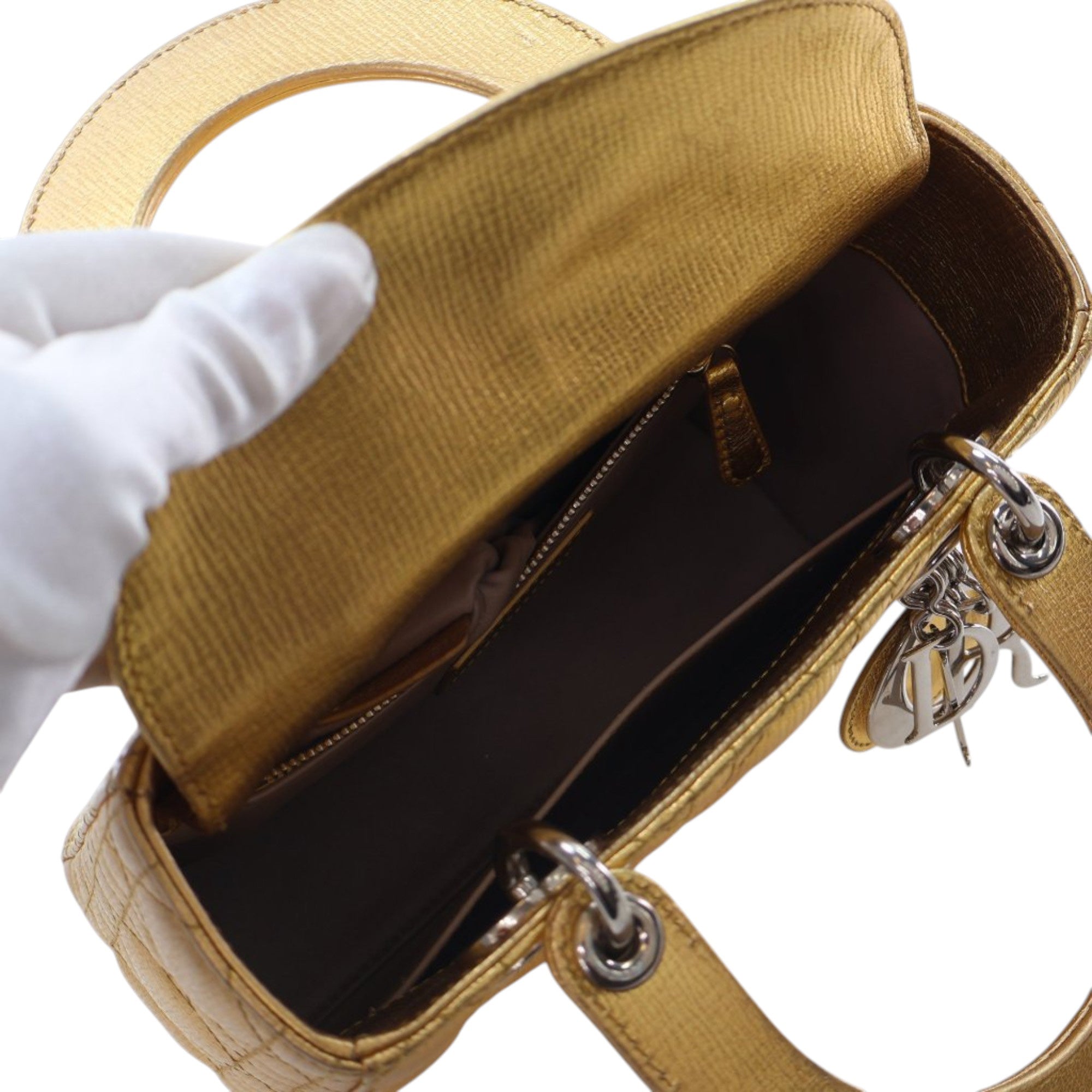Dior Small Metallic Grained Calfskin Cannage My ABCDior Lady Dior - image 6