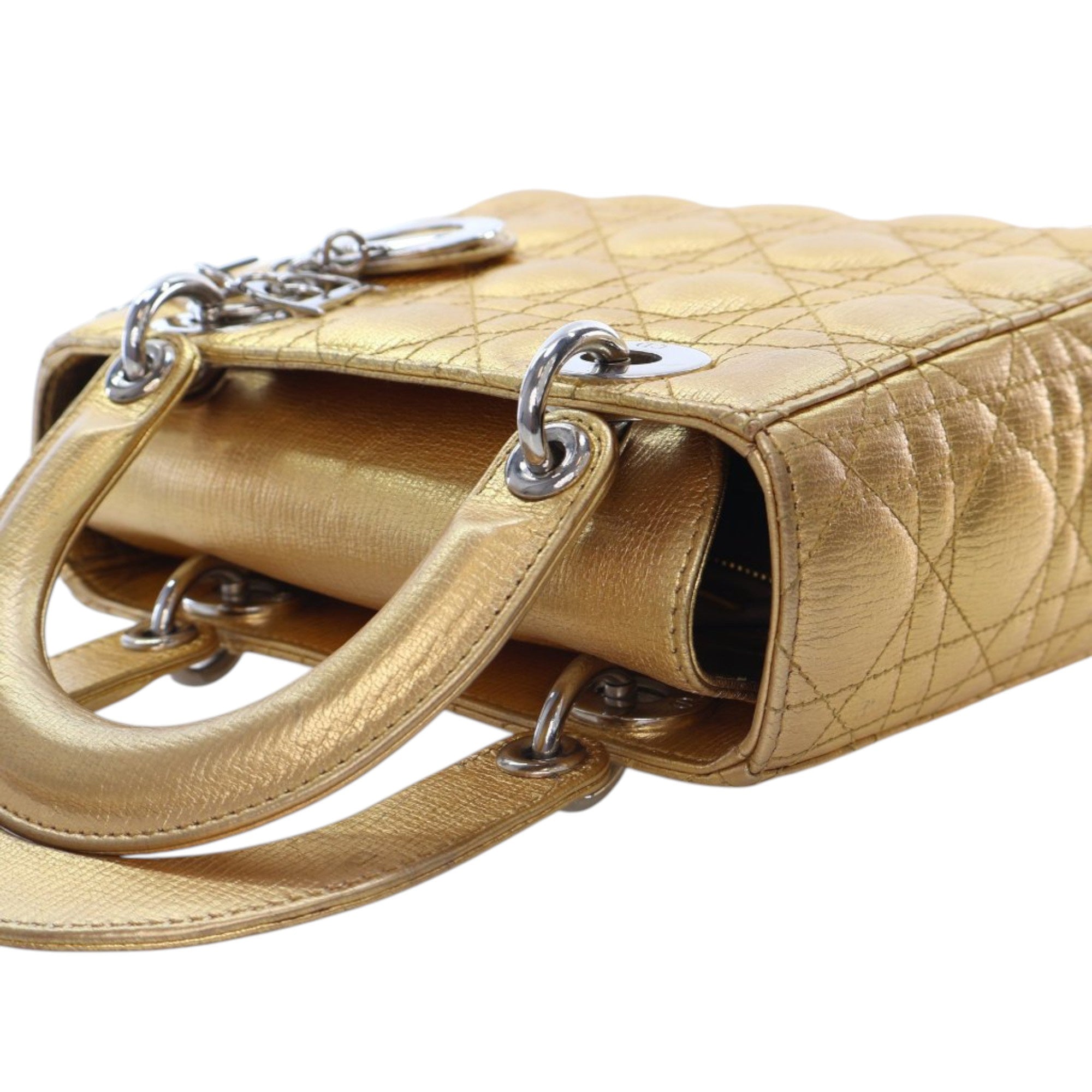 Dior Small Metallic Grained Calfskin Cannage My ABCDior Lady Dior - image 7