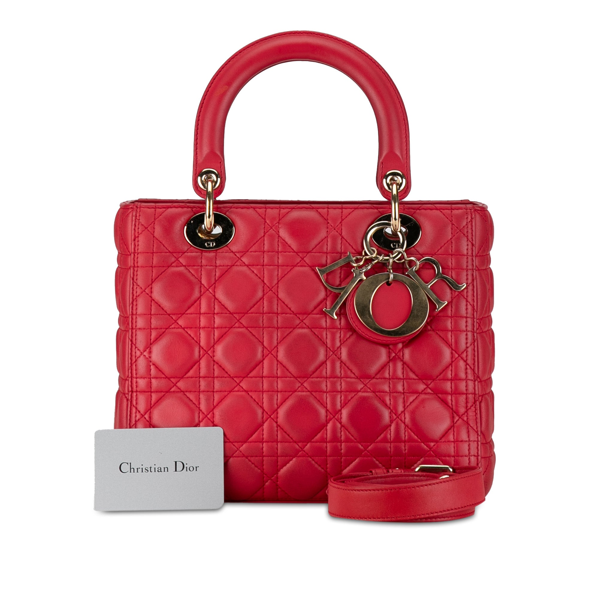 Dior Medium Lambskin Cannage Lady Dior - image 10