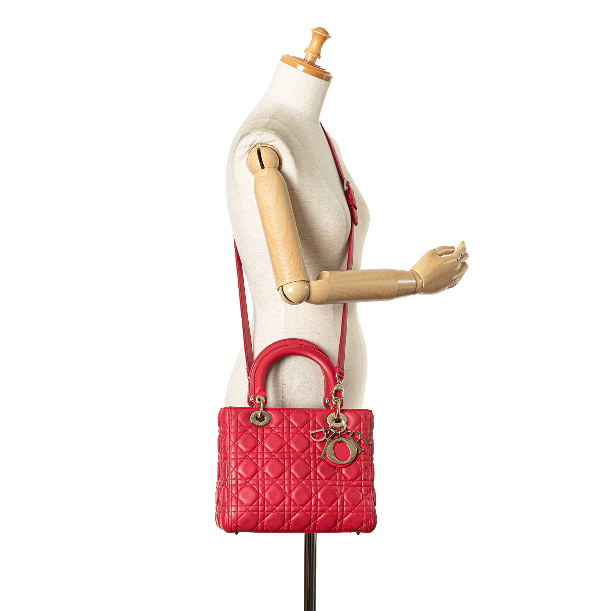 Dior Medium Lambskin Cannage Lady Dior - image 9