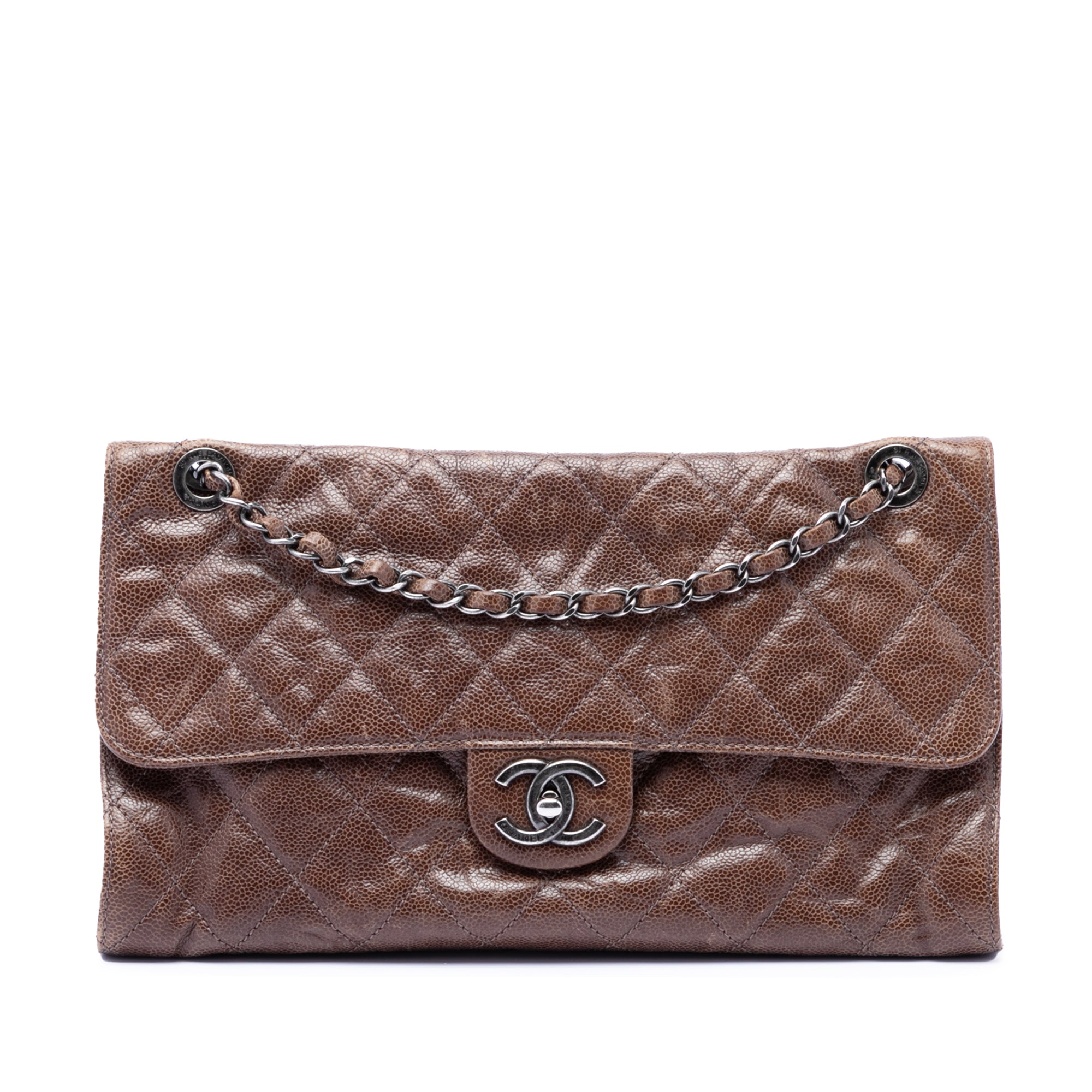 Chanel Jumbo Quilted Glazed Caviar Crave Flap - image 1