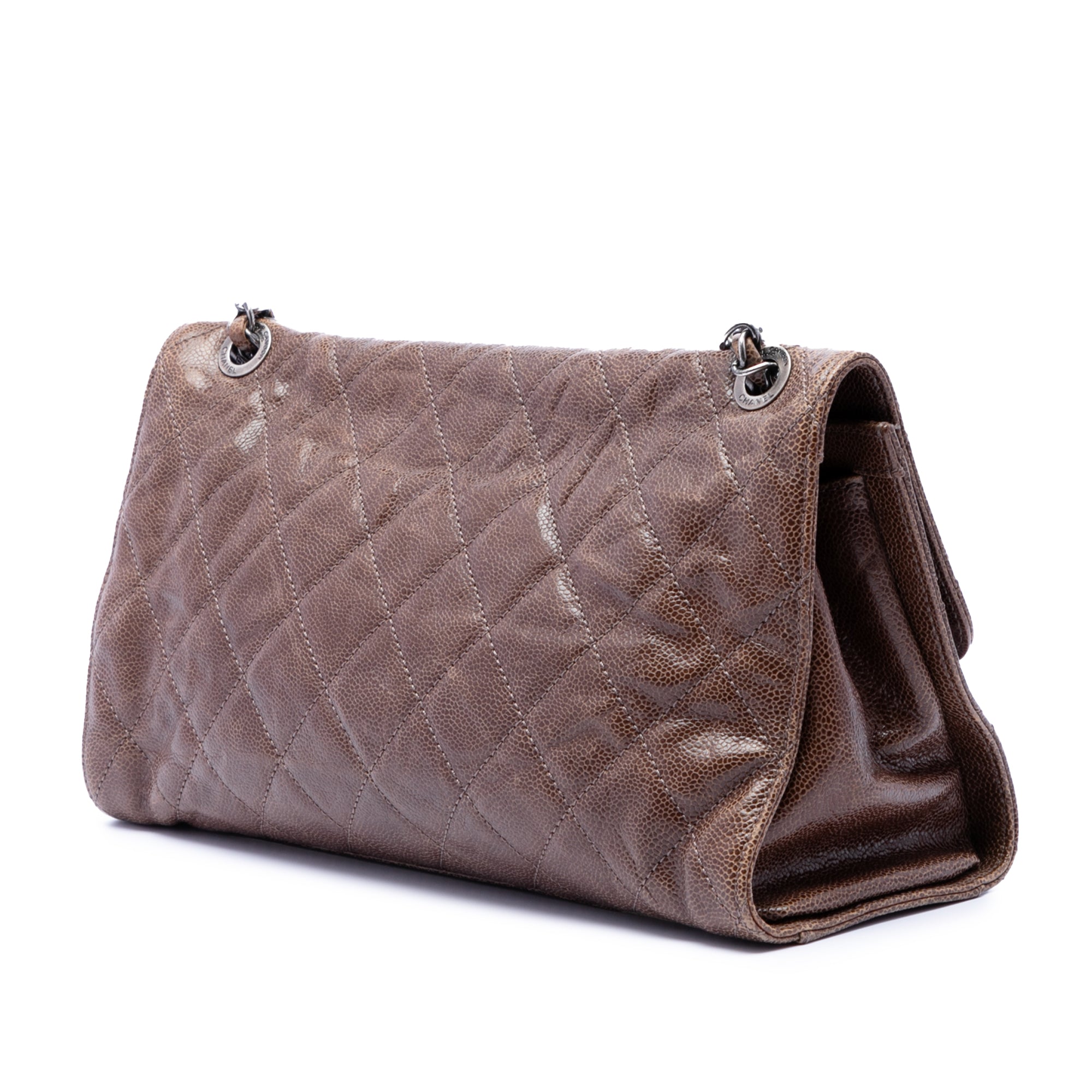 Chanel Jumbo Quilted Glazed Caviar Crave Flap - image 2