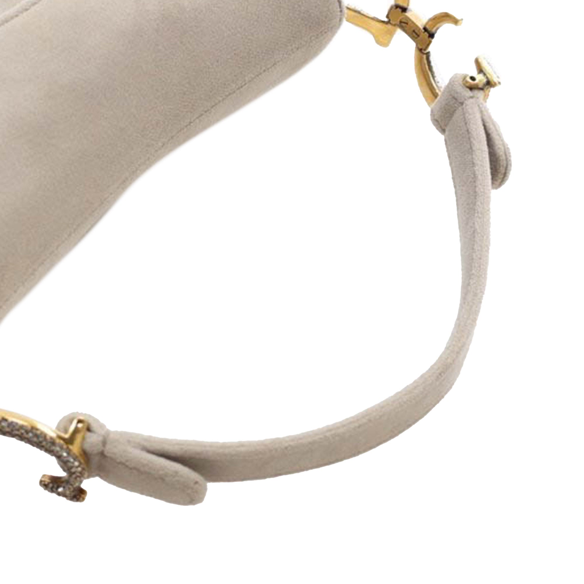 Dior Mini Velvet Crystal Embellished Hardware Saddle Bag - image 15