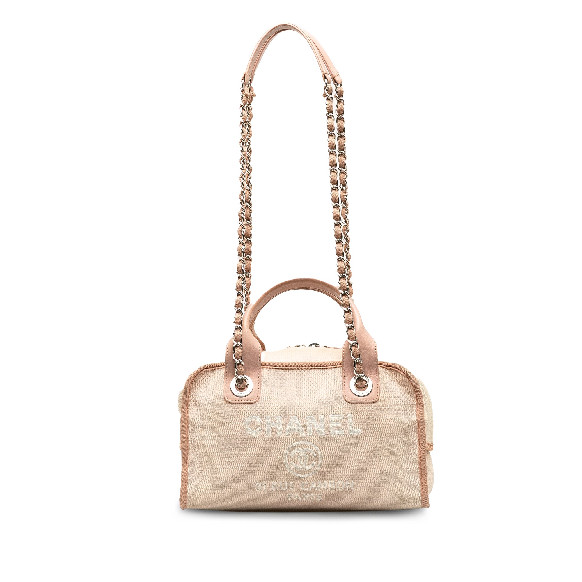 Chanel Small Canvas Deauville Bowling Bag - image 1