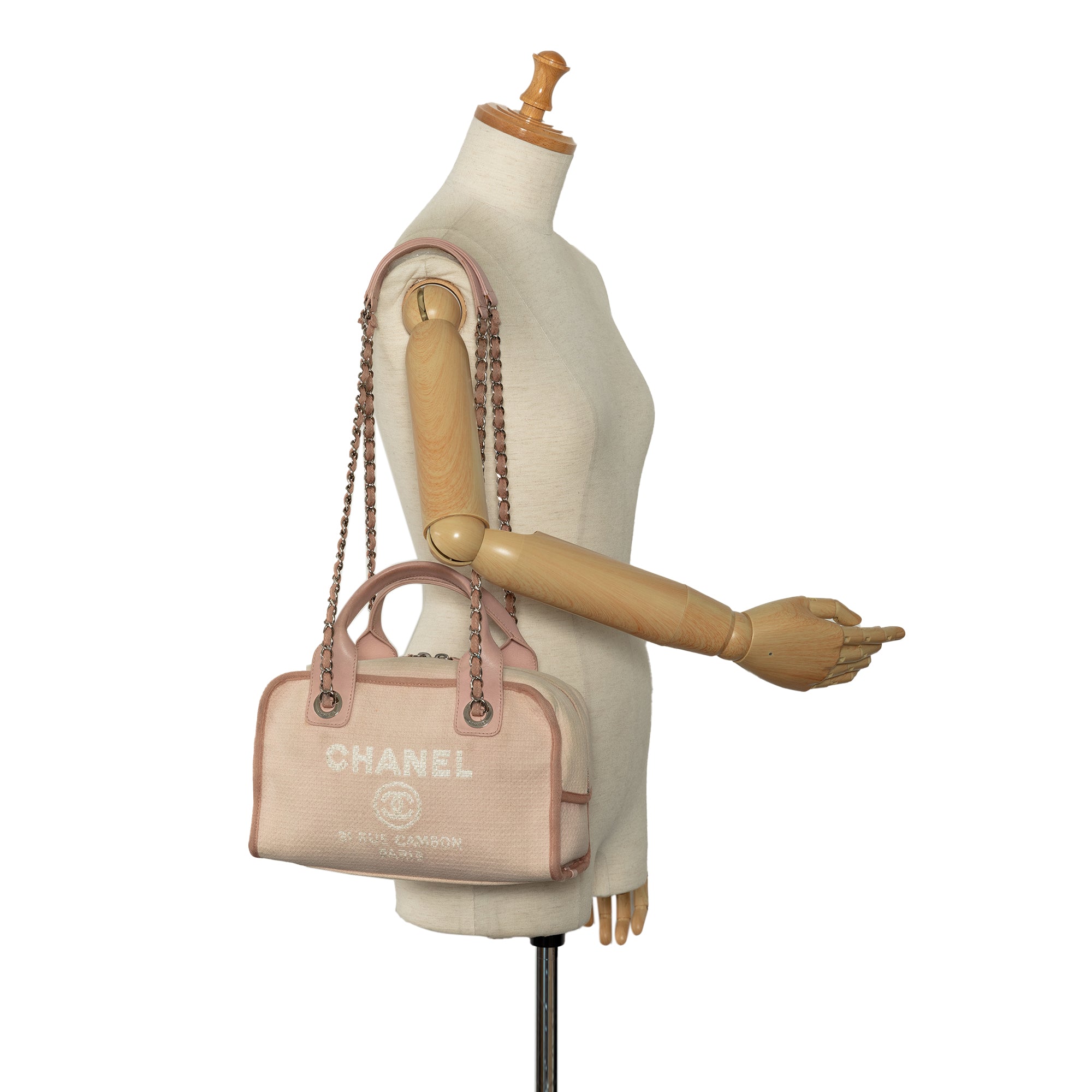 Chanel Small Canvas Deauville Bowling Bag - image 16