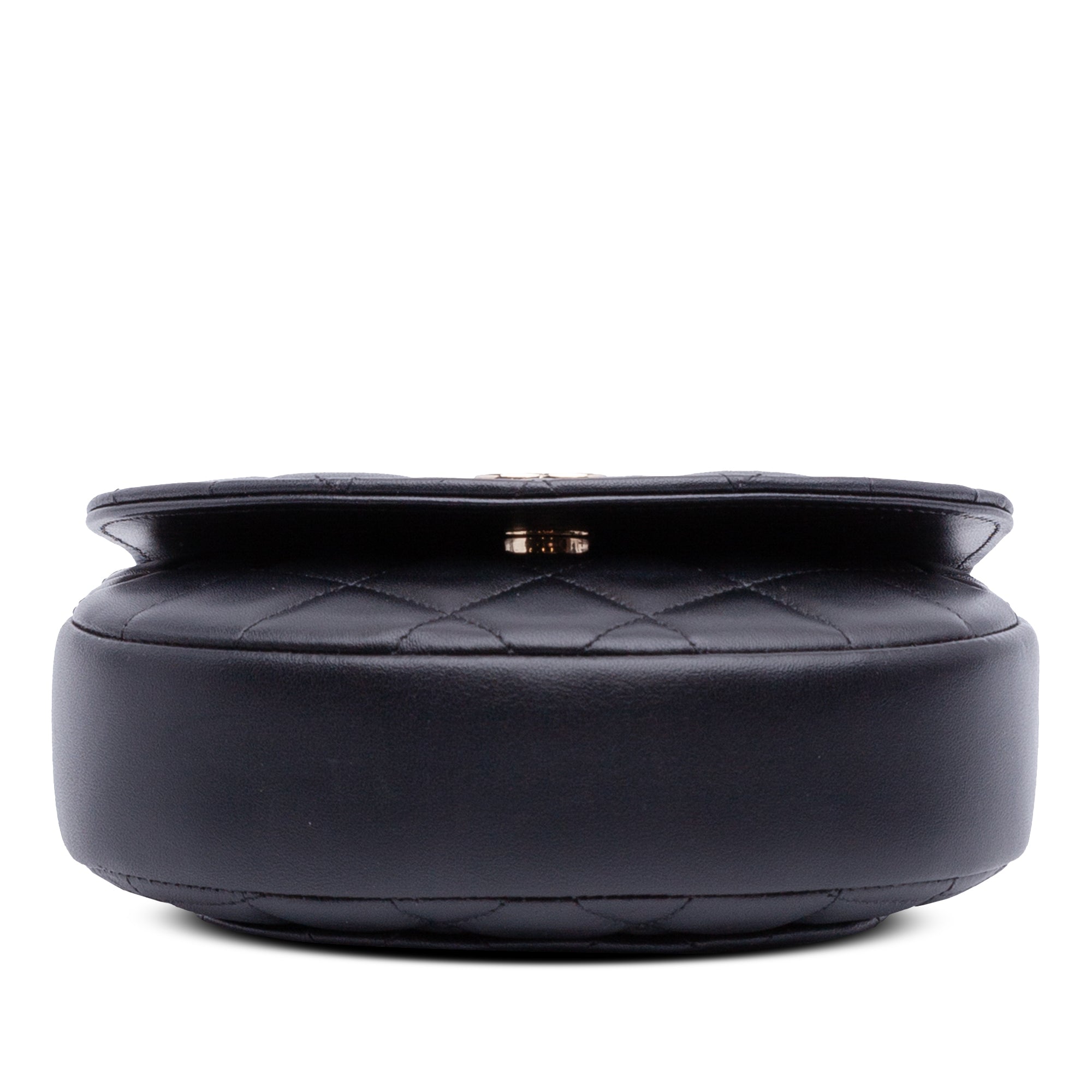 Chanel CC Quilted Lambskin Half Moon Top Handle Flap - image 3
