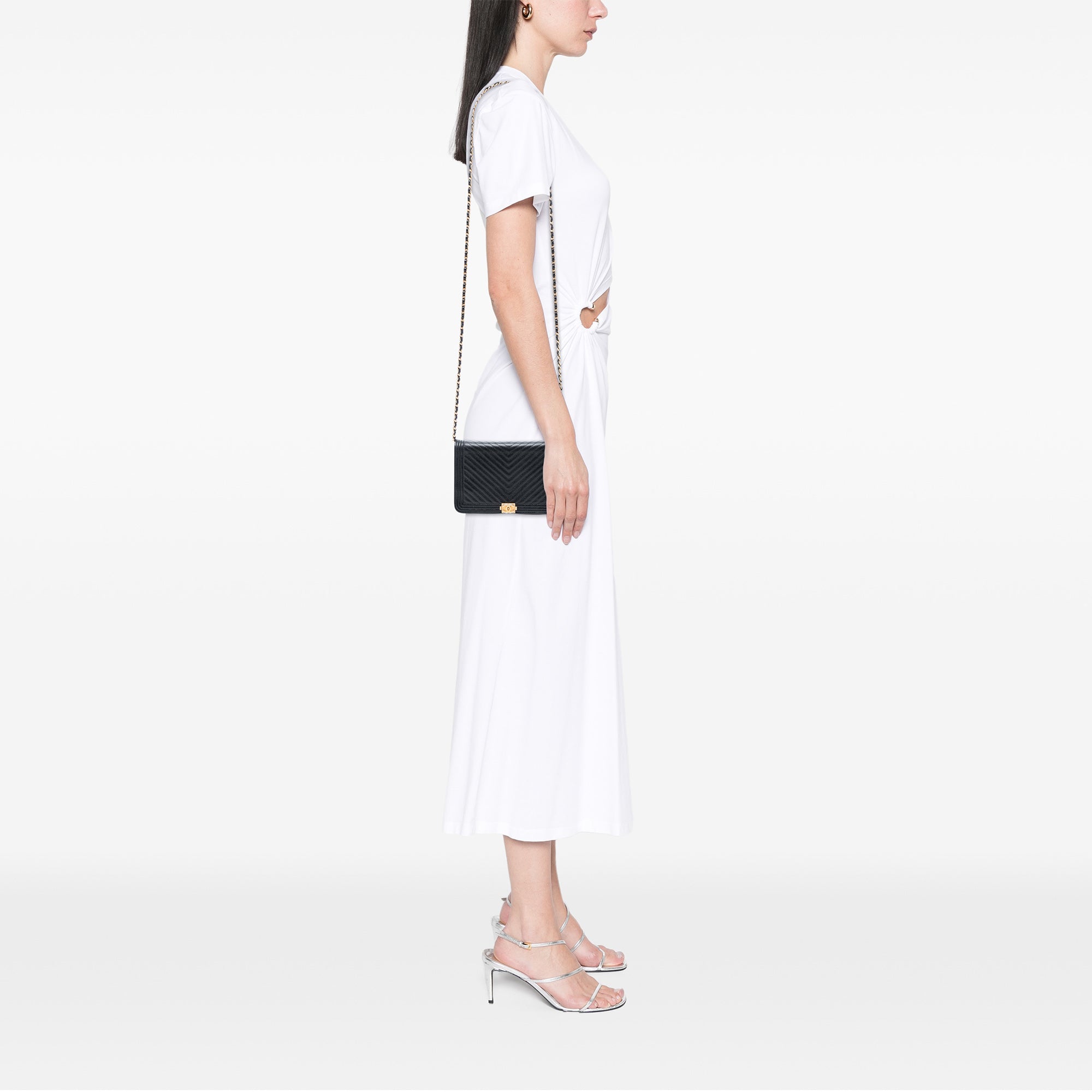 Chanel Chevron Caviar Boy Wallet On Chain - image 7