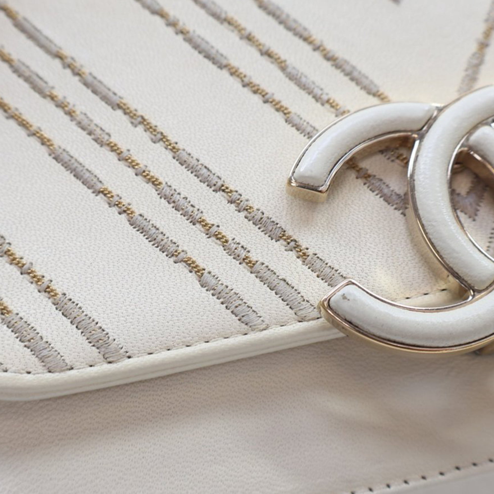 Chanel Small CC Chevron Sheepskin Subtle Flap - image 9