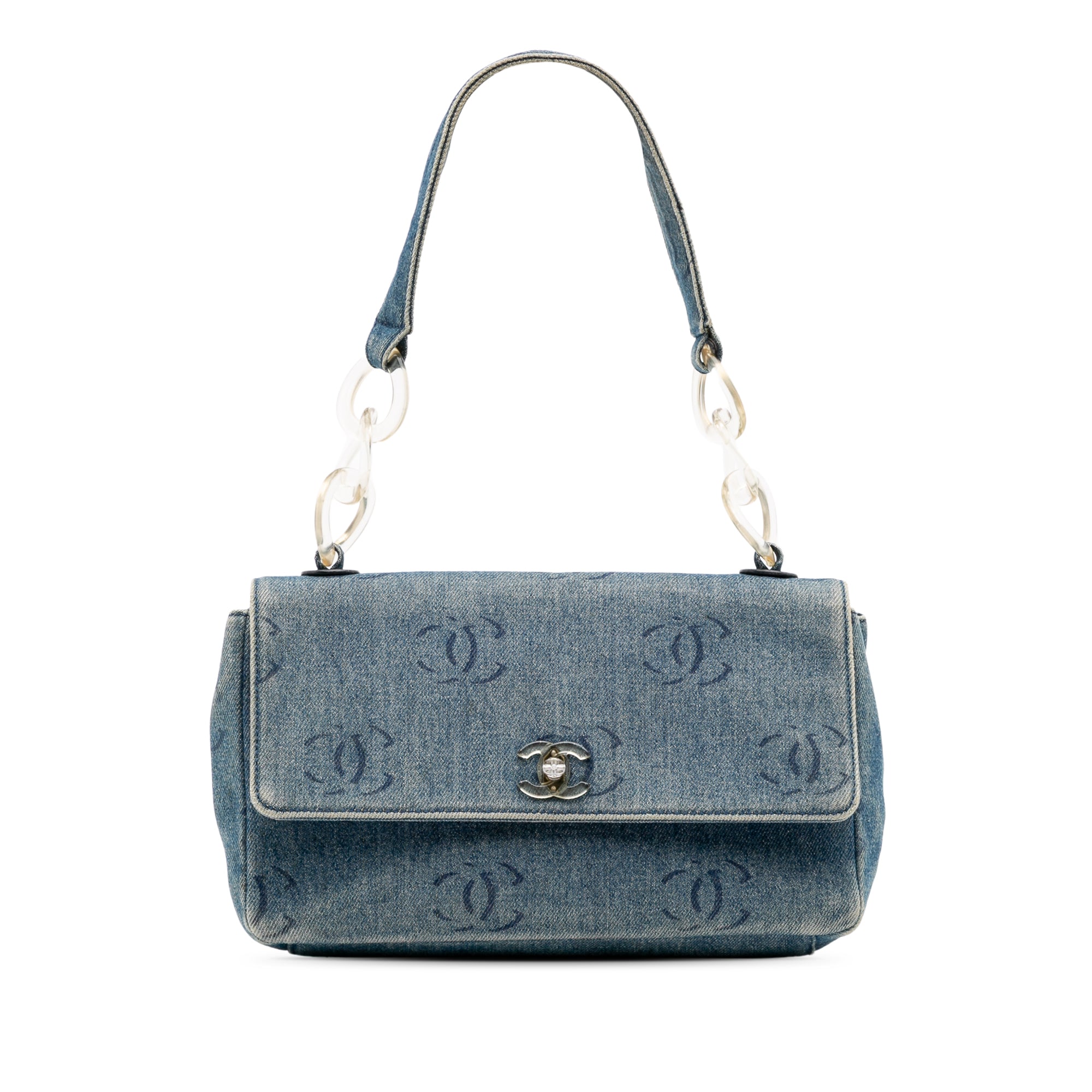 Chanel CC Printed Denim Single Flap - image 1