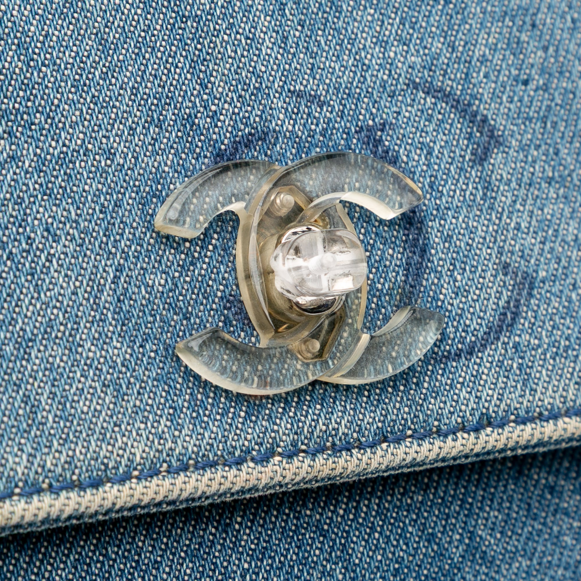 Chanel CC Printed Denim Single Flap - image 7