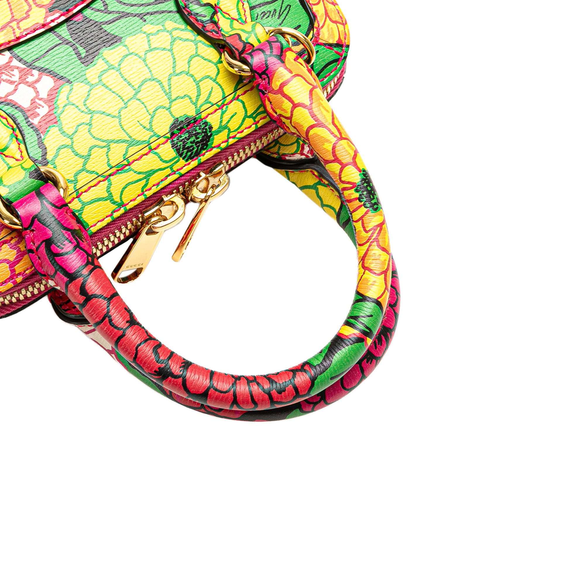 Gucci Ken Scott Mini Textured Calfskin Pomponica Horsebit 1955 Top Handle Bag - image 10