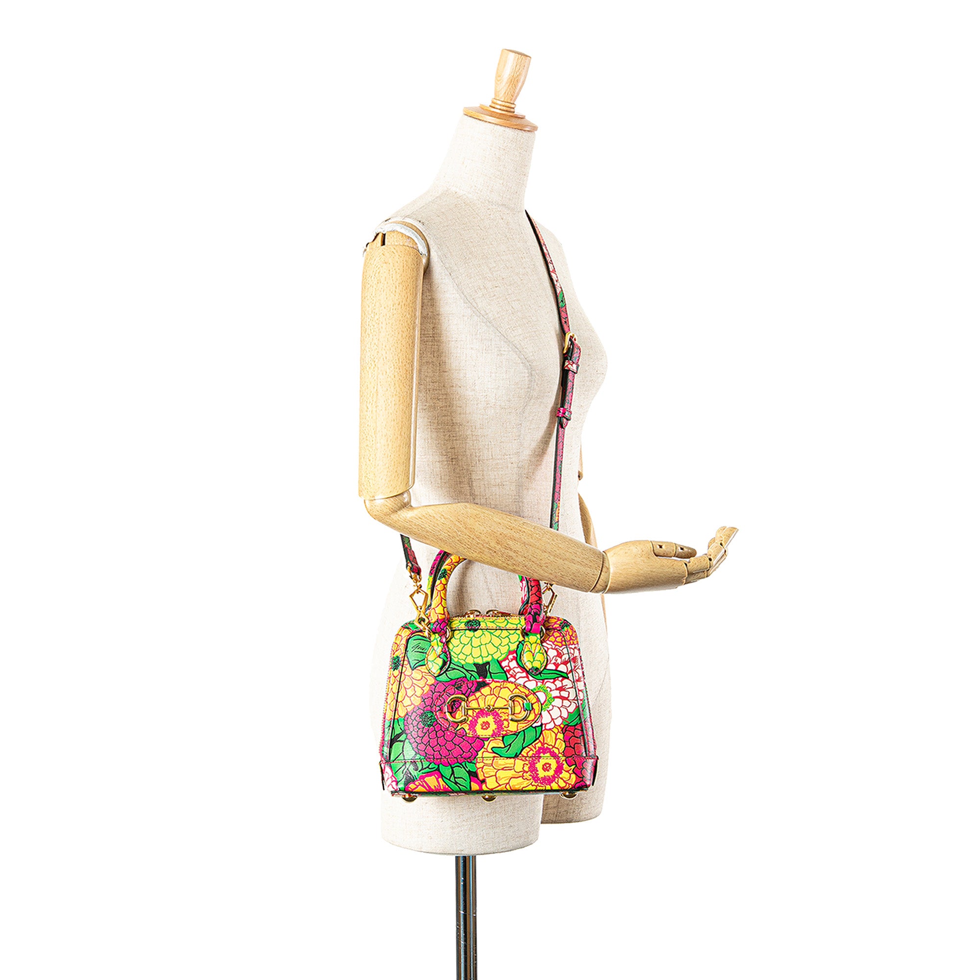 Gucci Ken Scott Mini Textured Calfskin Pomponica Horsebit 1955 Top Handle Bag - image 12