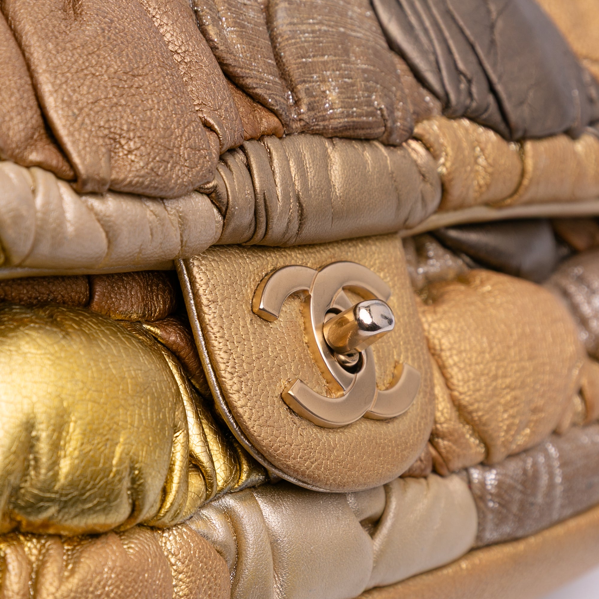 Chanel CC Metallic Lambskin Patchwork Flap - image 9