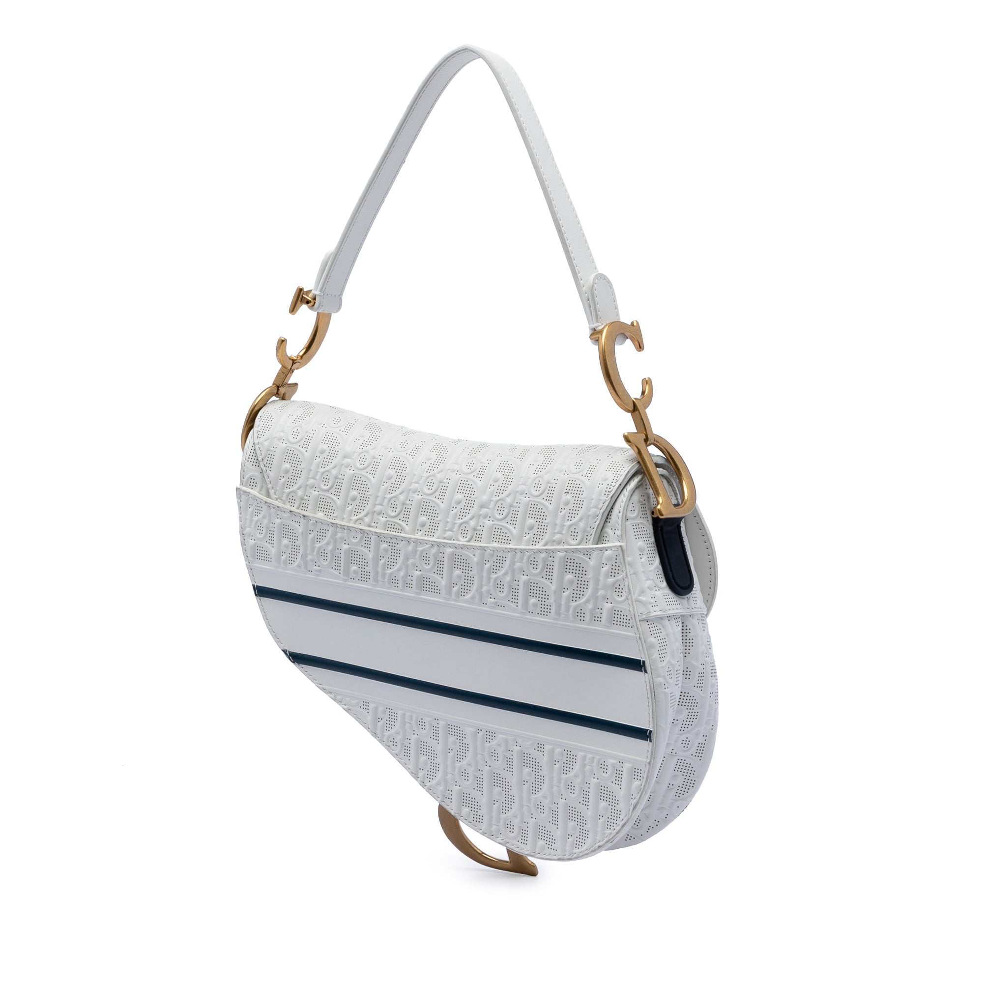 Dior Perforated Oblique Embossed Calfskin Saddle Bag - image 2