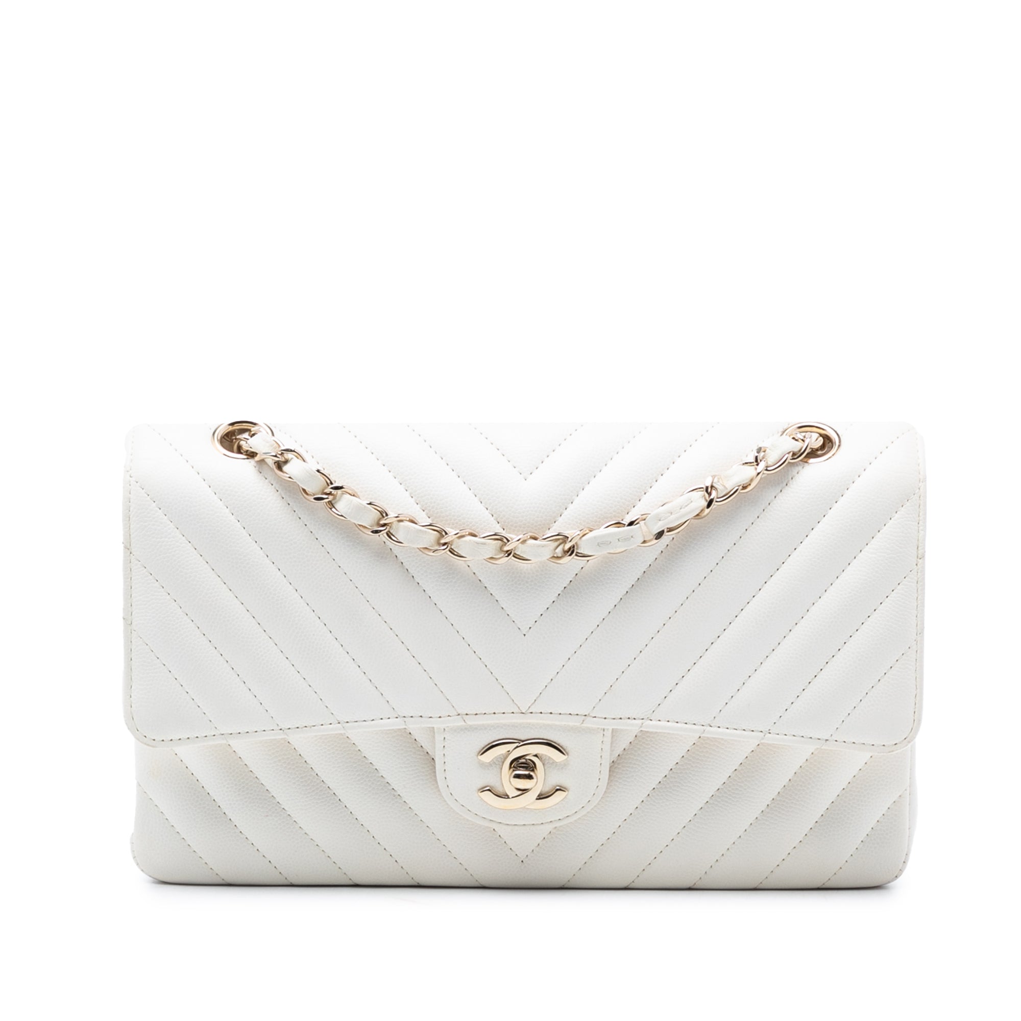 Chanel Medium Classic Chevron Caviar Double Flap - image 1