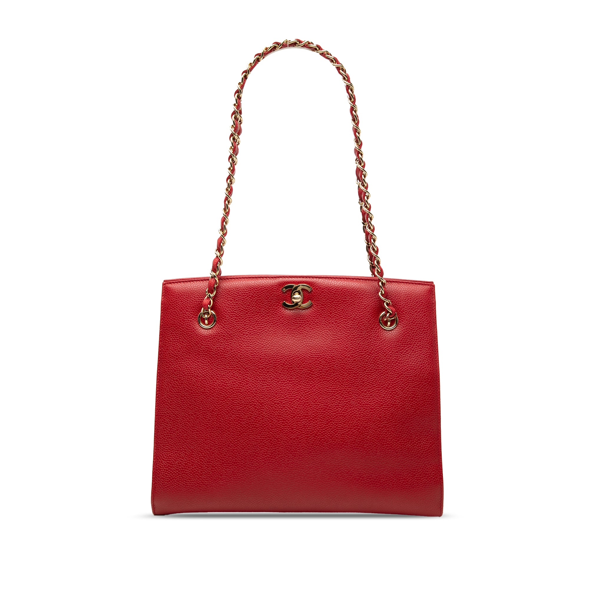 Chanel CC Caviar Turn Lock Chain Tote - image 1