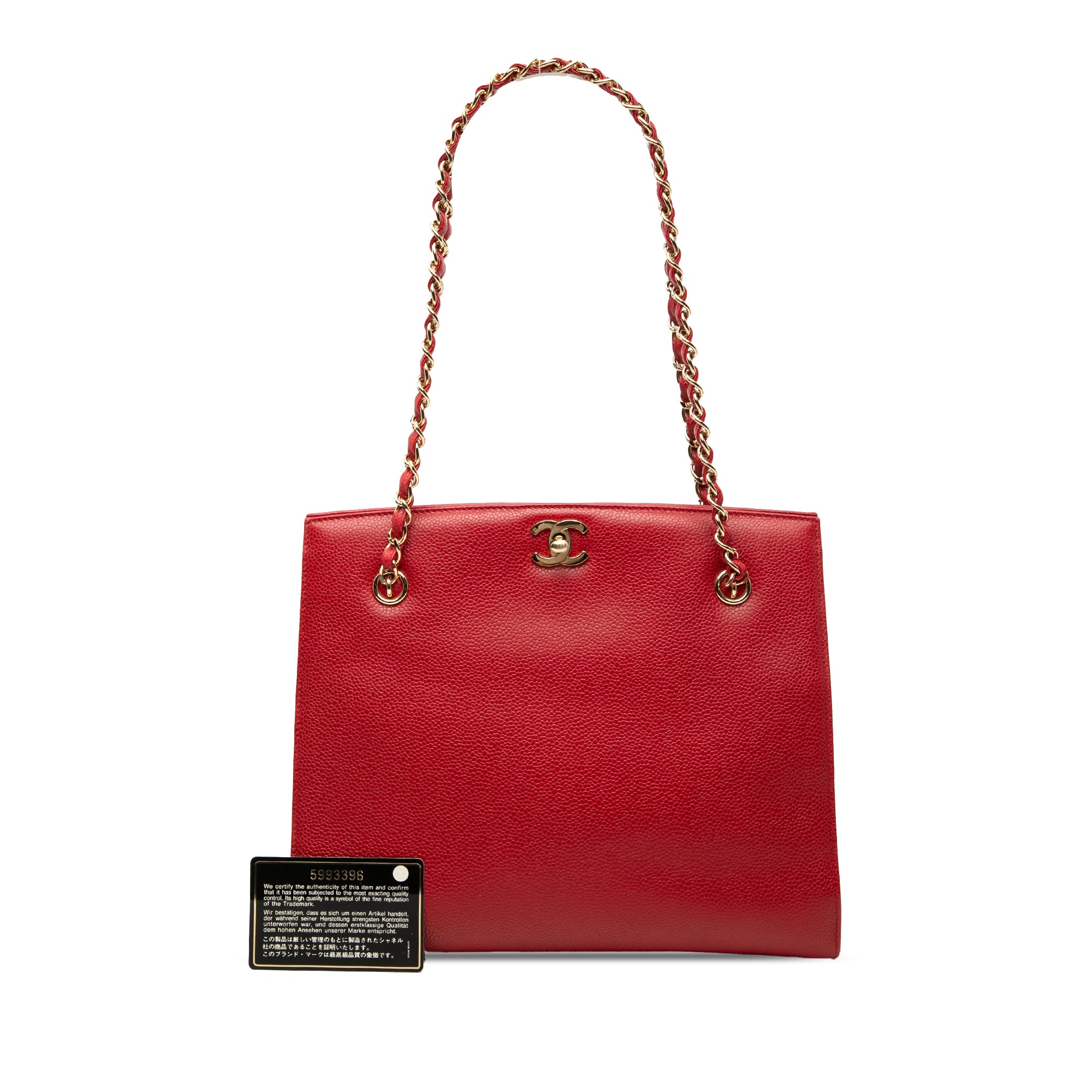 Chanel CC Caviar Turn Lock Chain Tote - image 8