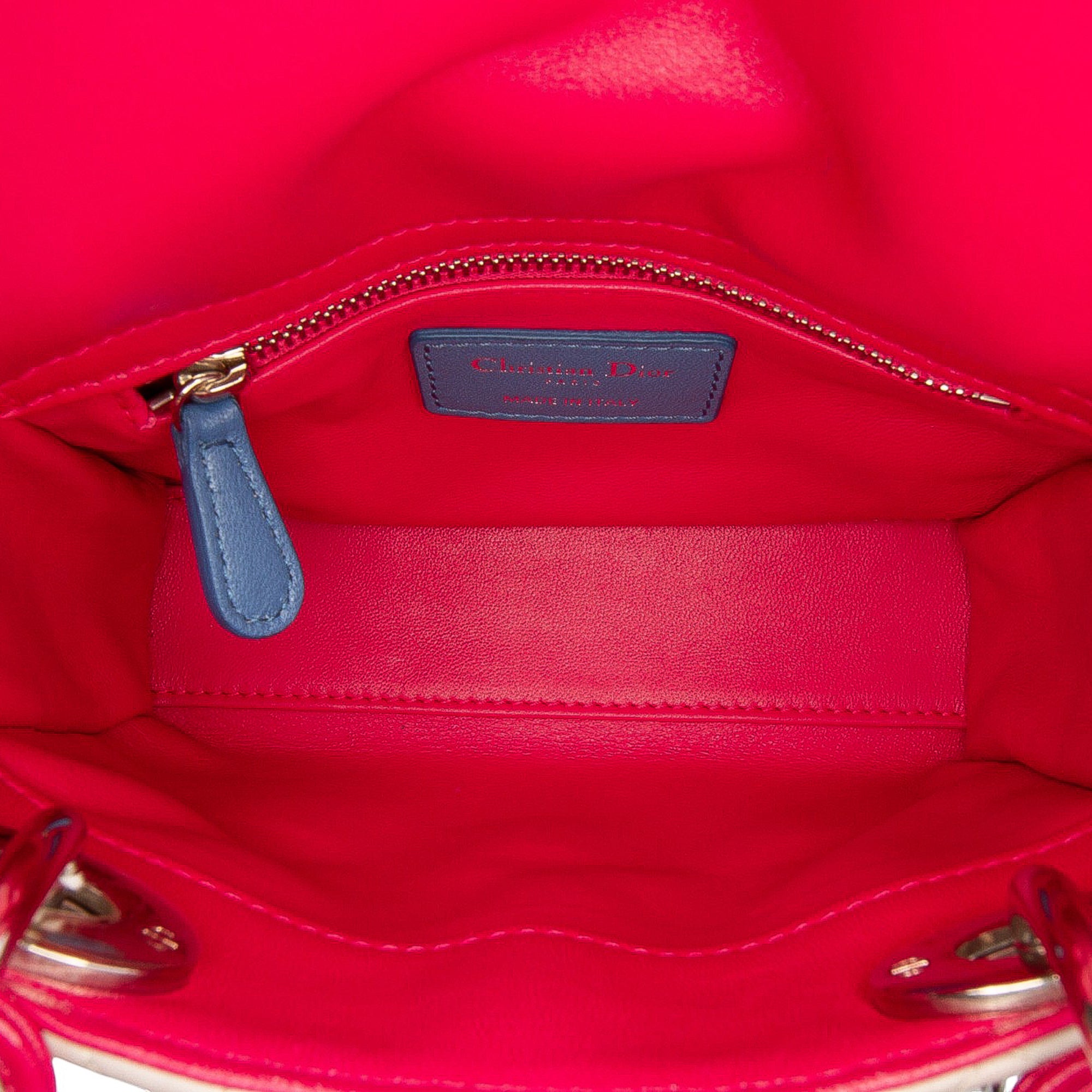 Dior Mini Tricolor Lambskin Cannage Lady Dior - image 4