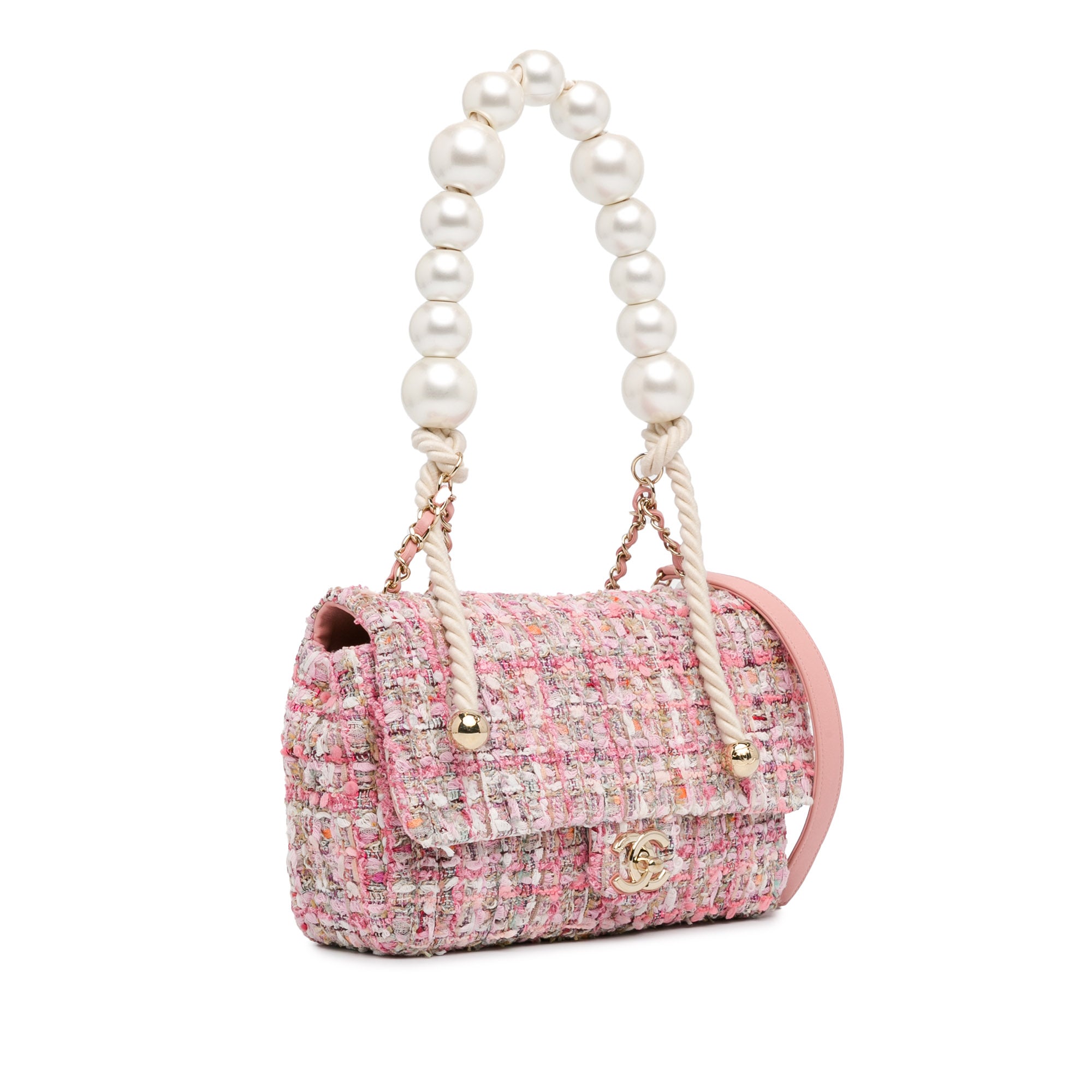 Chanel Medium Tweed Large Pearl Handle Flap - image 2