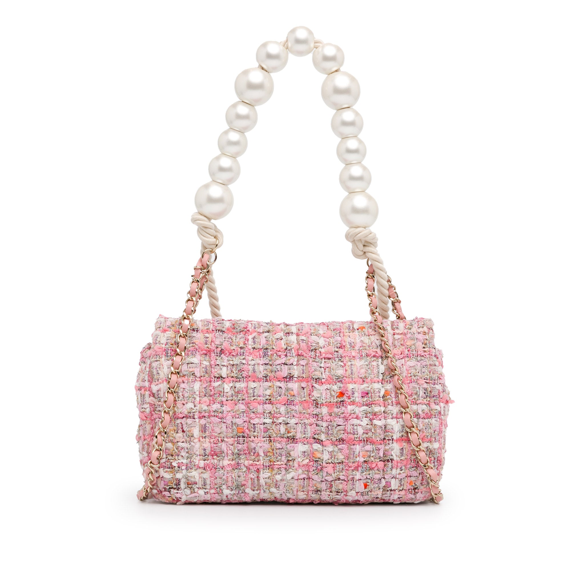 Chanel Medium Tweed Large Pearl Handle Flap - image 3