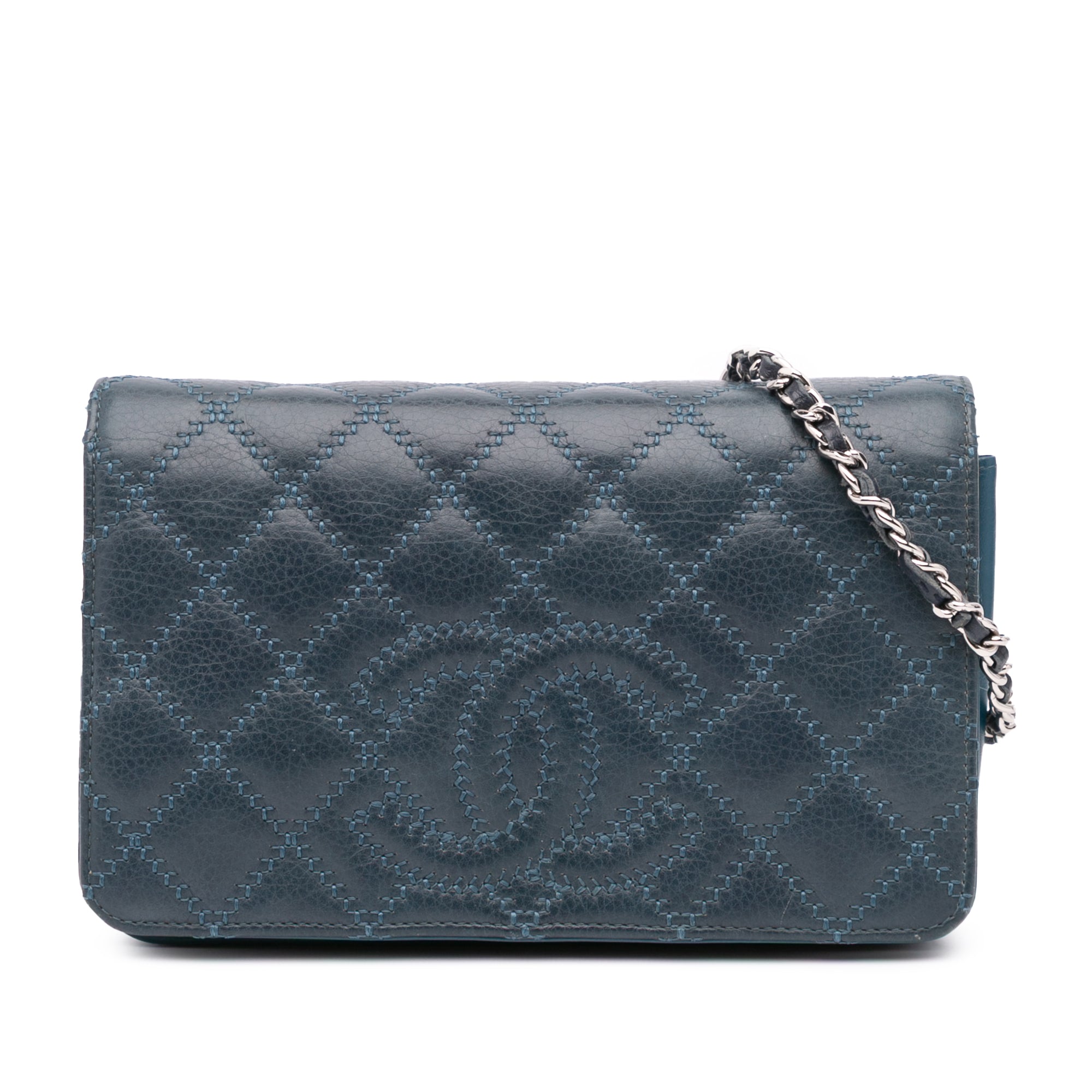 Chanel Stitched CC Quilted Calfskin Wallet on Chain - image 1