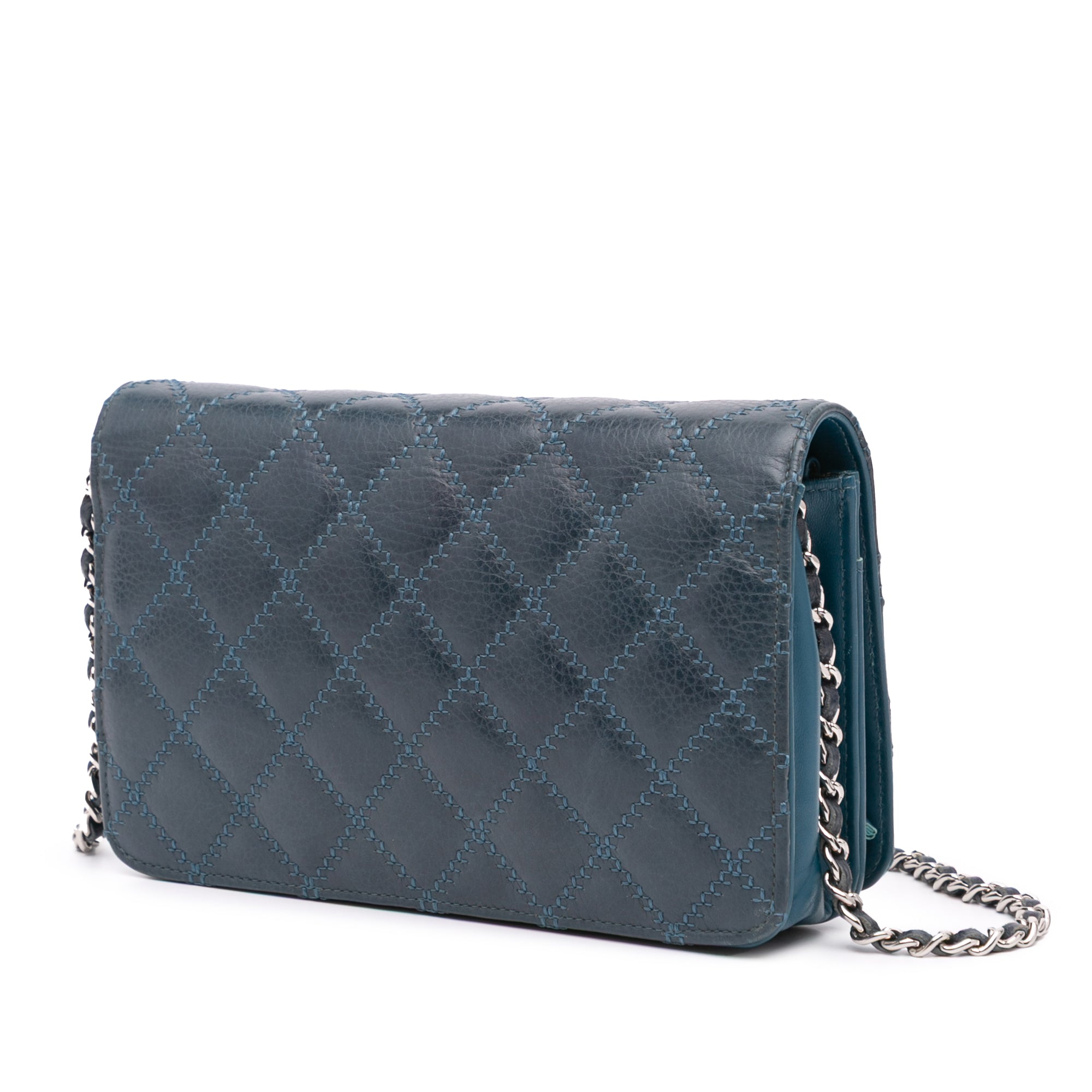 Chanel Stitched CC Quilted Calfskin Wallet on Chain - image 2
