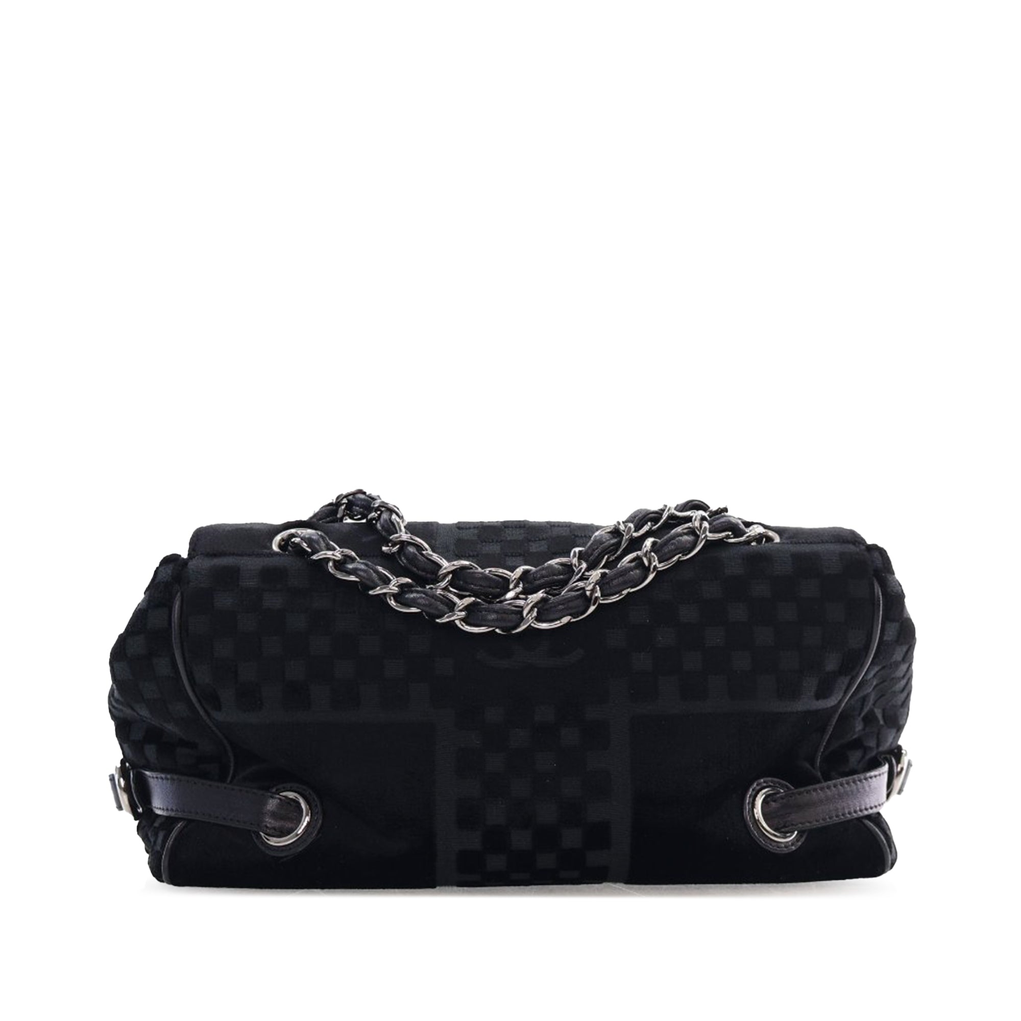 Chanel CC Check Embossed Velvet Belted Side Flap - image 2