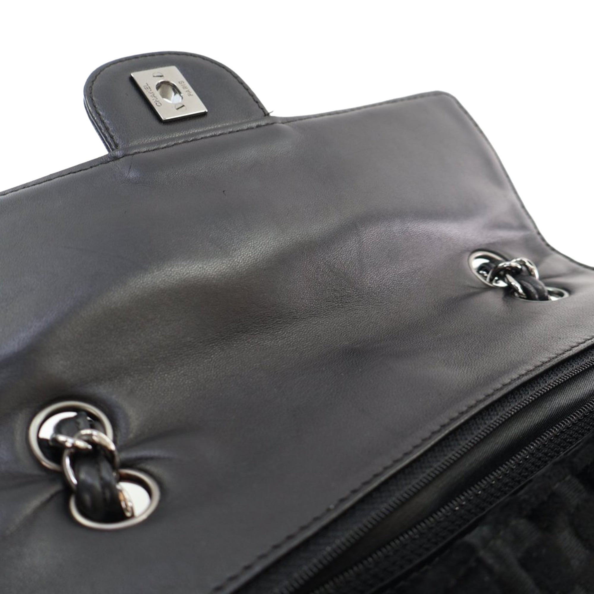 Chanel CC Check Embossed Velvet Belted Side Flap - image 6