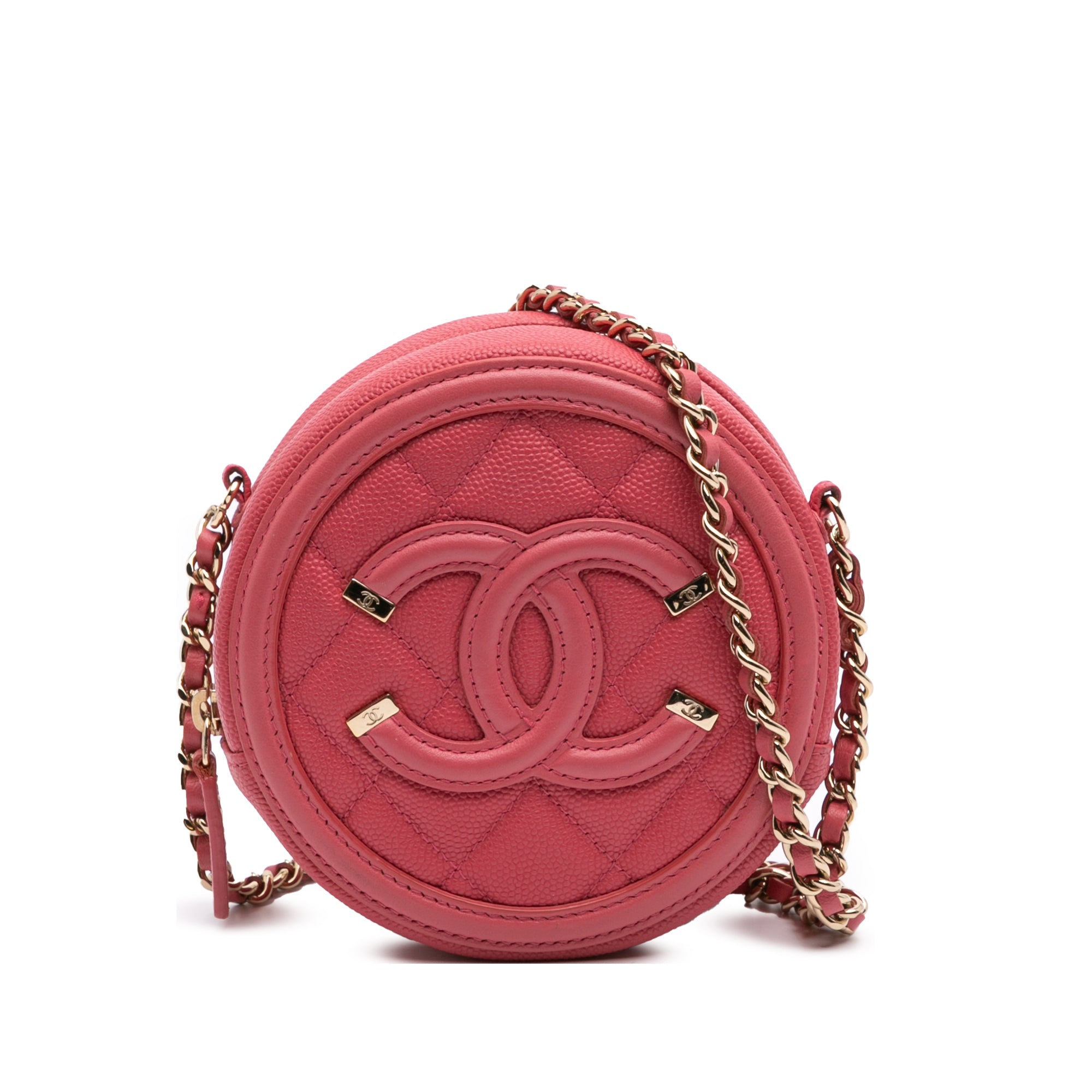 Chanel Caviar CC Filigree Round Crossbody - image 1