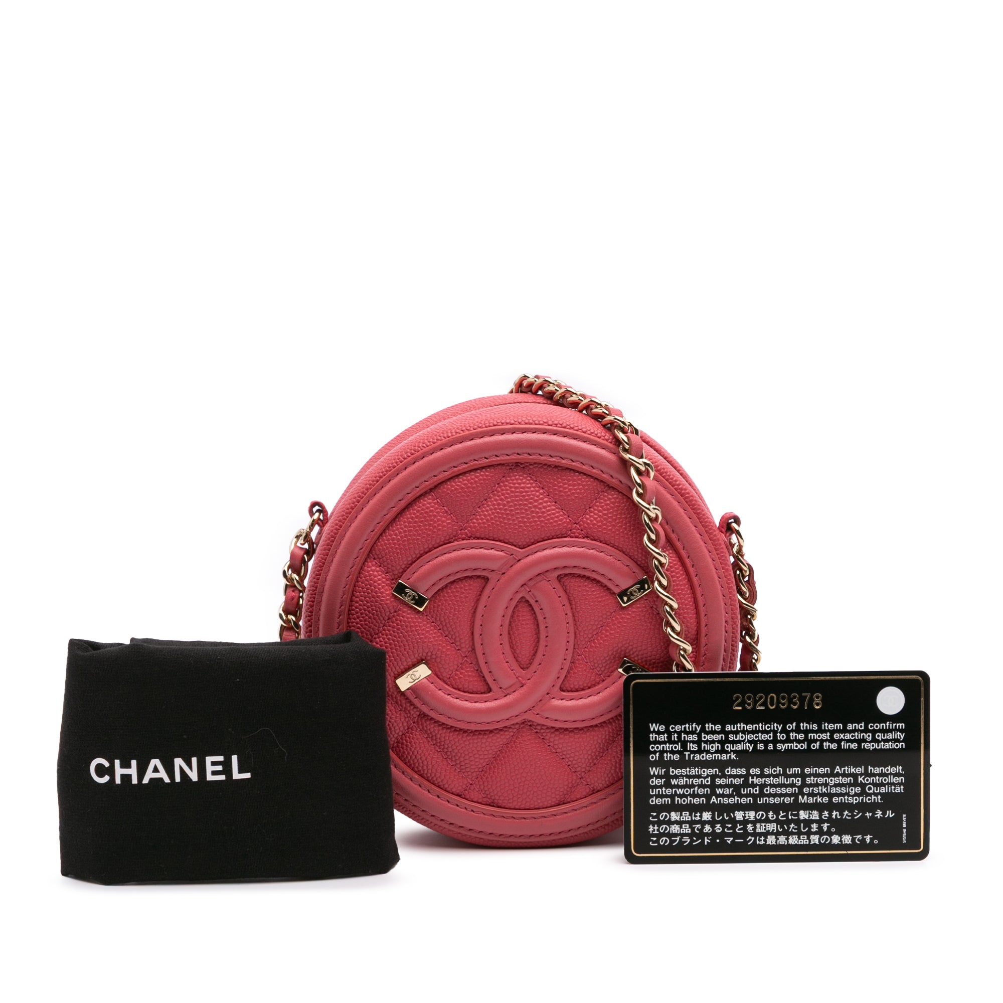Chanel Caviar CC Filigree Round Crossbody - image 9